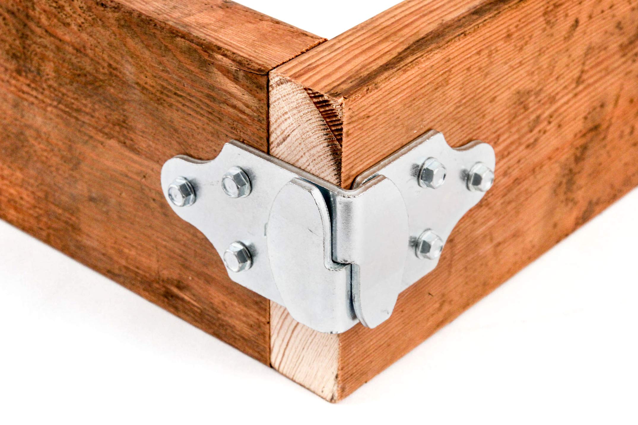 Red Hound Auto 4-Piece Stake Body Trailer Rack Corner Connector Set - Wood Panel Gate Side Latch Brackets for Utility Trailers