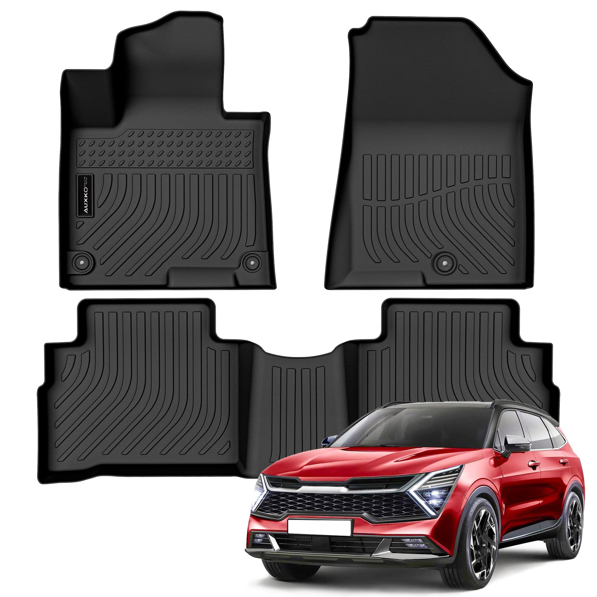 Auxko All Weather Floor Mats Fit For Kia Sportage 2023 2024 2025 Not Hybrid Tpe Rubber Liners Set Sportage 2023 Accessories All