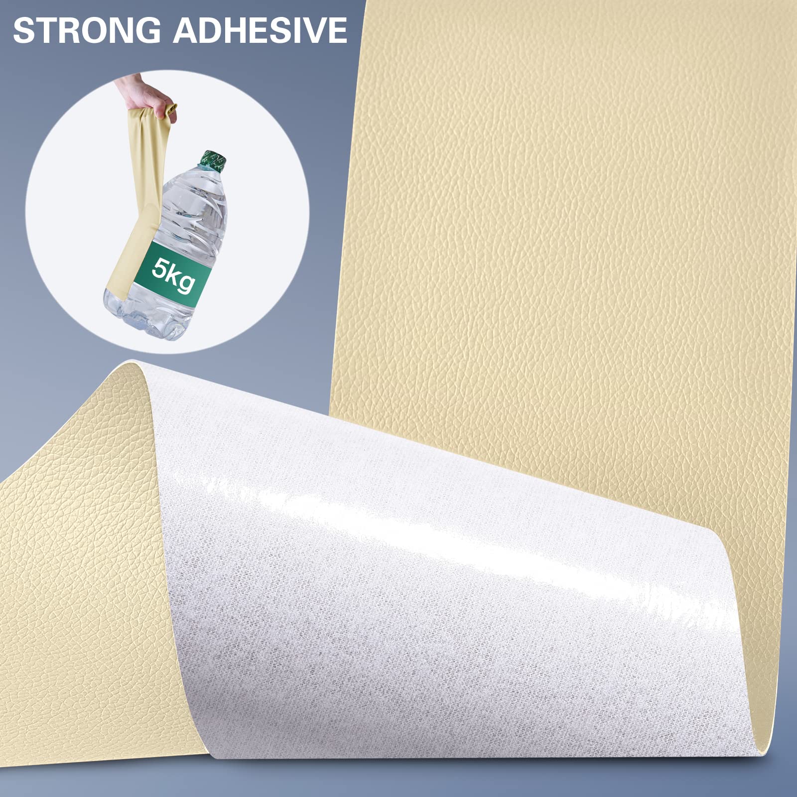 Yikda Self Adhesive Leather Repair Patch Kit, 31.5 In X 16 In Large Vinyl Leather Repair Tape For Furniture, Car Seat, Couch, So