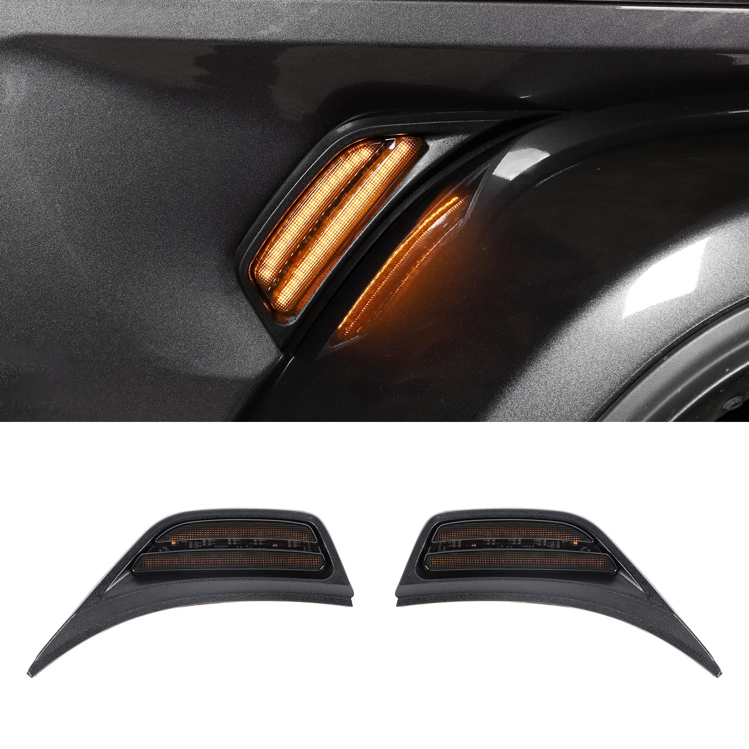 Rt-Tcz For Wrangler Jl Fender Vent Light, Turn Signal Led Side Marker Lights For Jeep Wrangler Jl Jlu Gladiator Jt 2018-2024 Ext