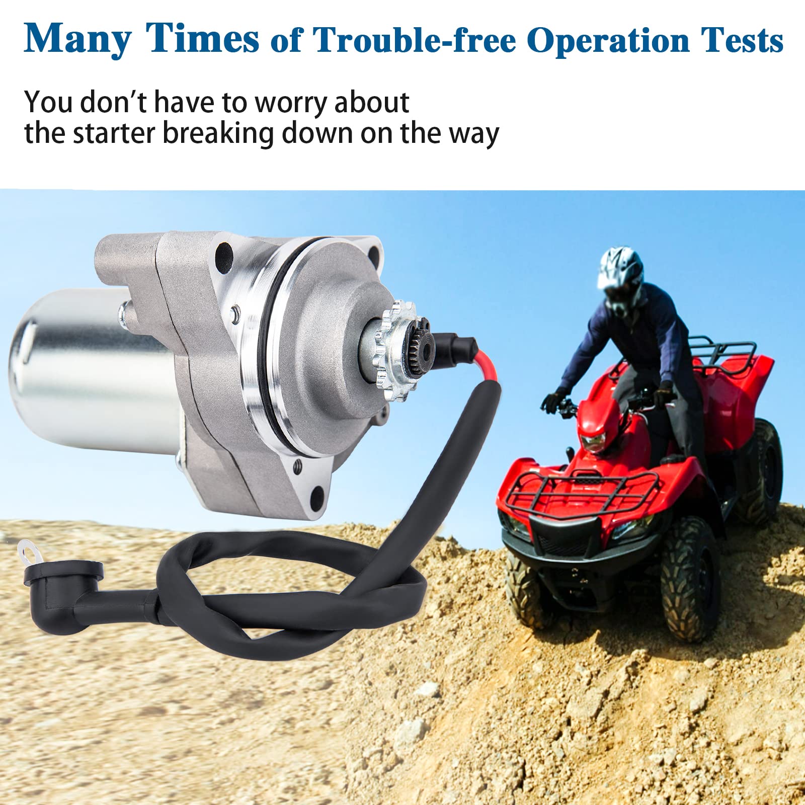 Starter for 125cc 110cc 50cc 70 cc 90cc 100cc TaoTao ATV 3 Bolt Starter Motor Chinese 4 Stroke Quad Wheelers ATV Starter with Li