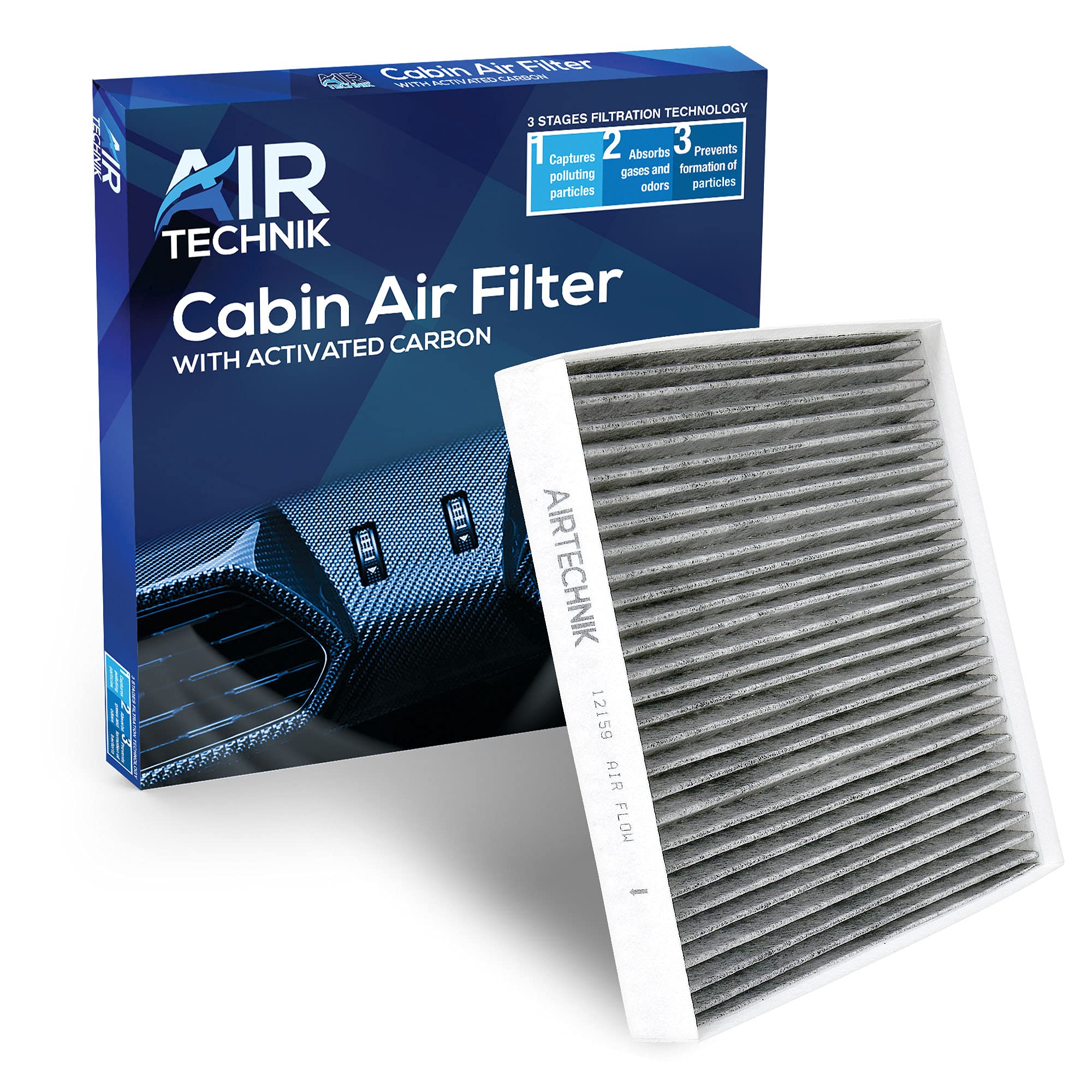 Airtechnik Cf12159 Cabin Air Filter W/Activated Carbon | Fits Hyundai Sonata Hybrid 2016-2019, Nexo 2019-2023, Kia Optima 2016-2