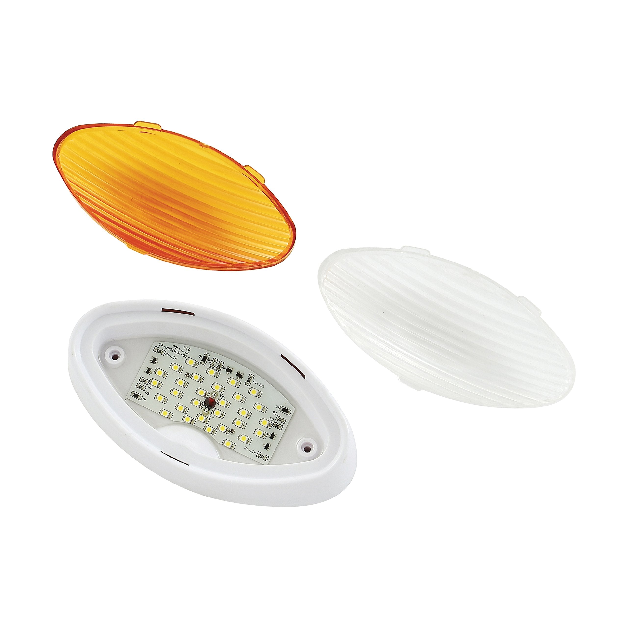 Green Long Life LED RV Porch Lights (White, Oval)