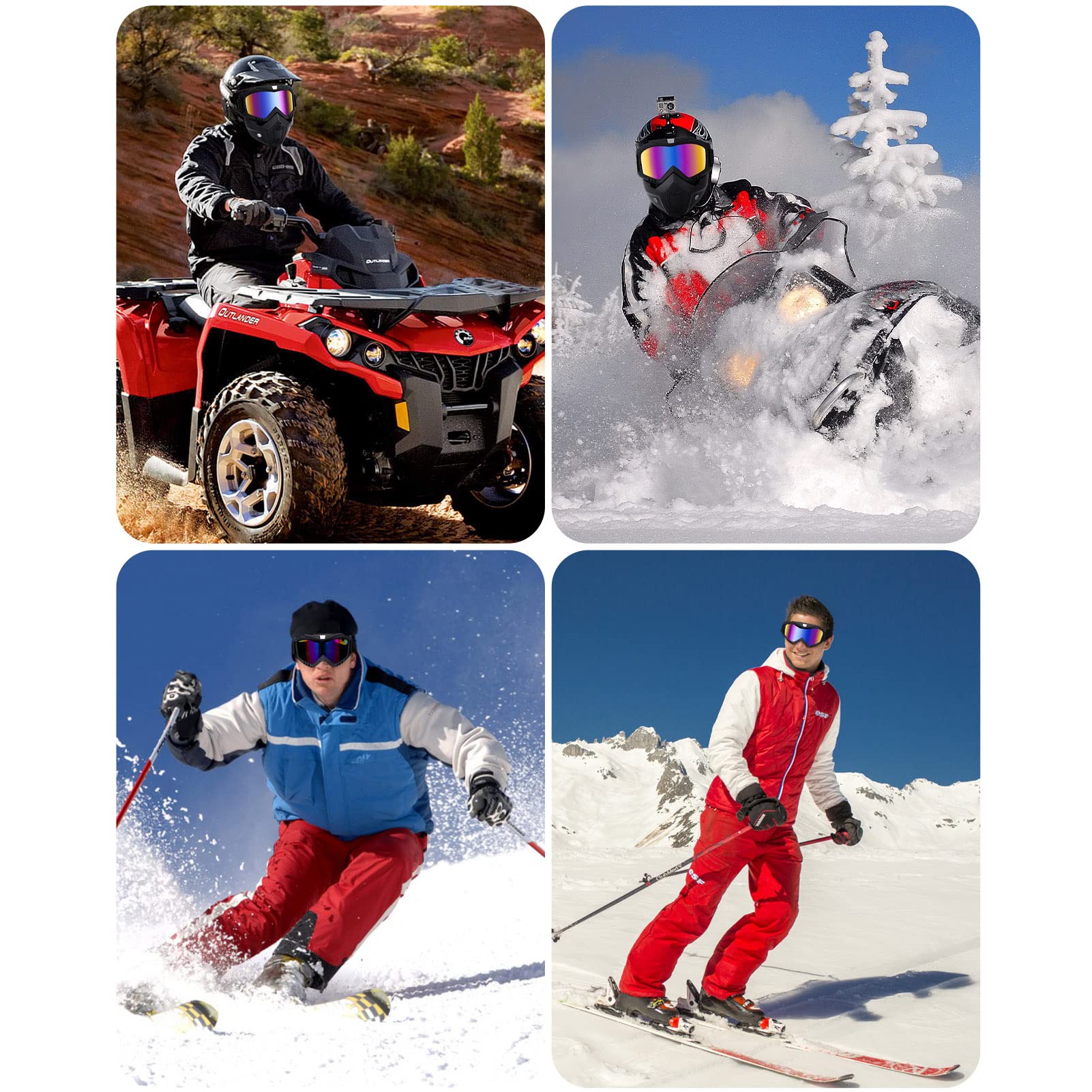 Shuoliyan 2 Pieces Motorcycle Goggles - Dirt Bike Goggles With Removable Face Shield, Motocross Goggles Paintball, And Airsoft M