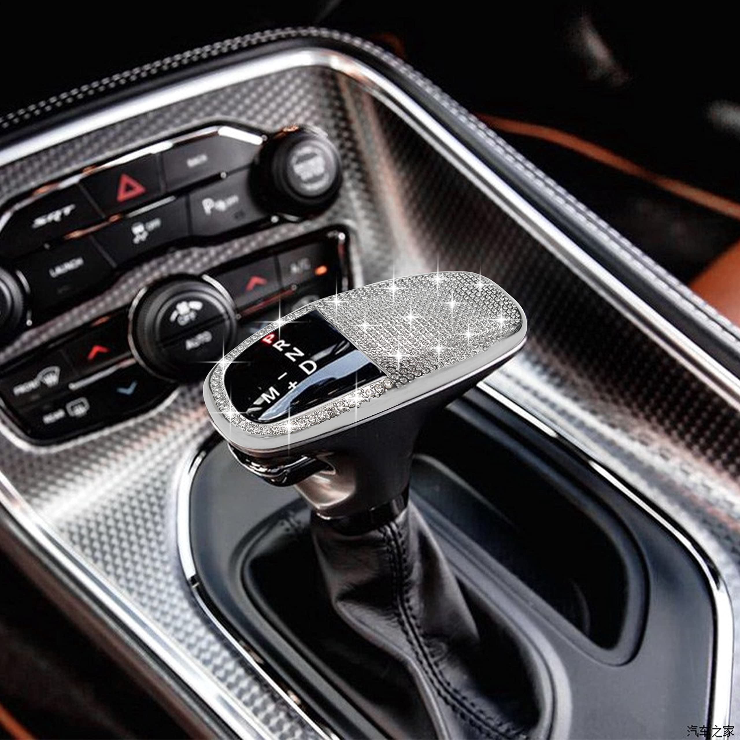 Senshine Gear Shift Knob Head Cover Bling Trim For Dodge Charger Challenger Accessories 2015-2023 2024 Durango 2016-2024 2025 Ab