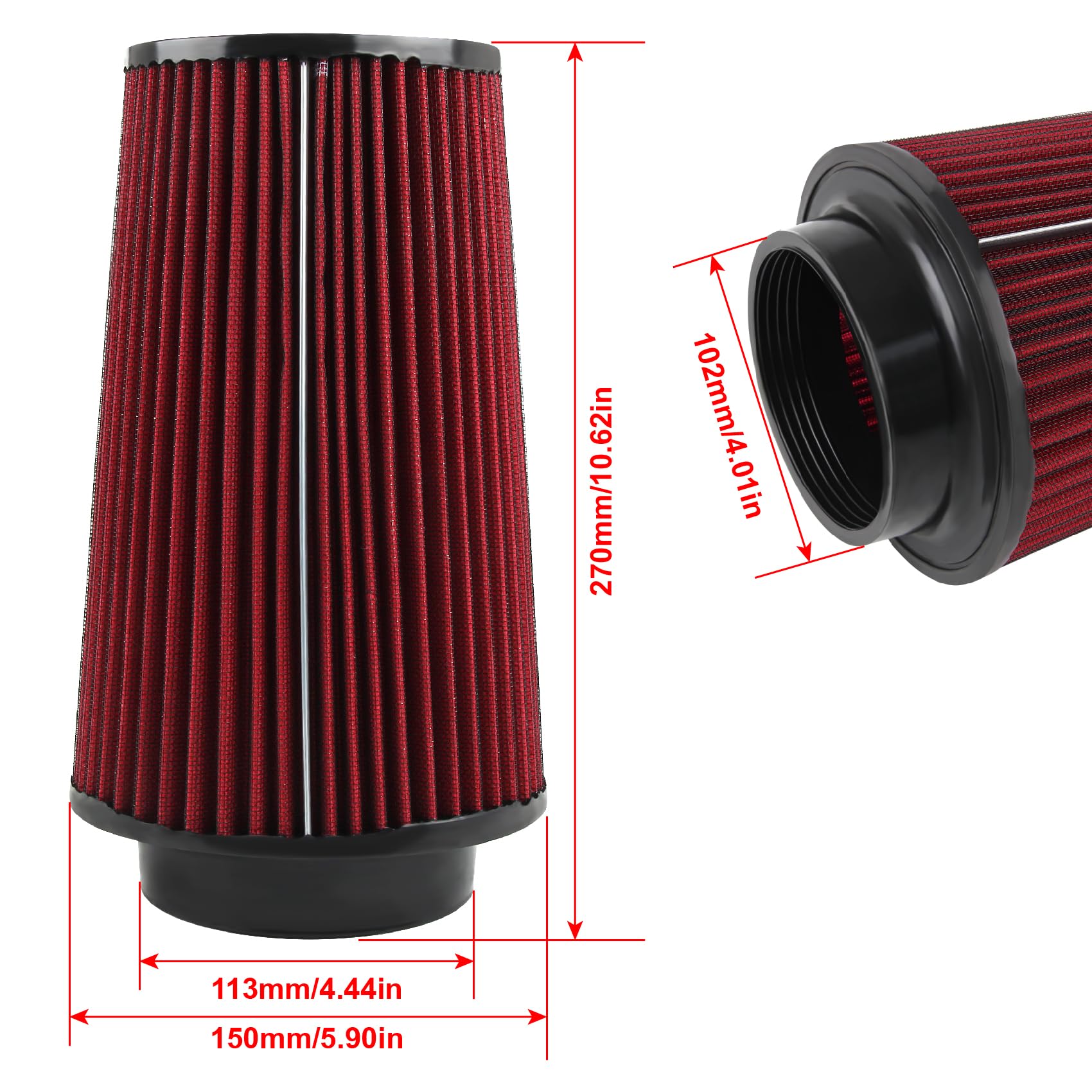 6.0 Cold Air Intake Kit Compatible with Ford F250 F350 Excursion 2003-2007 6.0L Diesel Engines (Red)