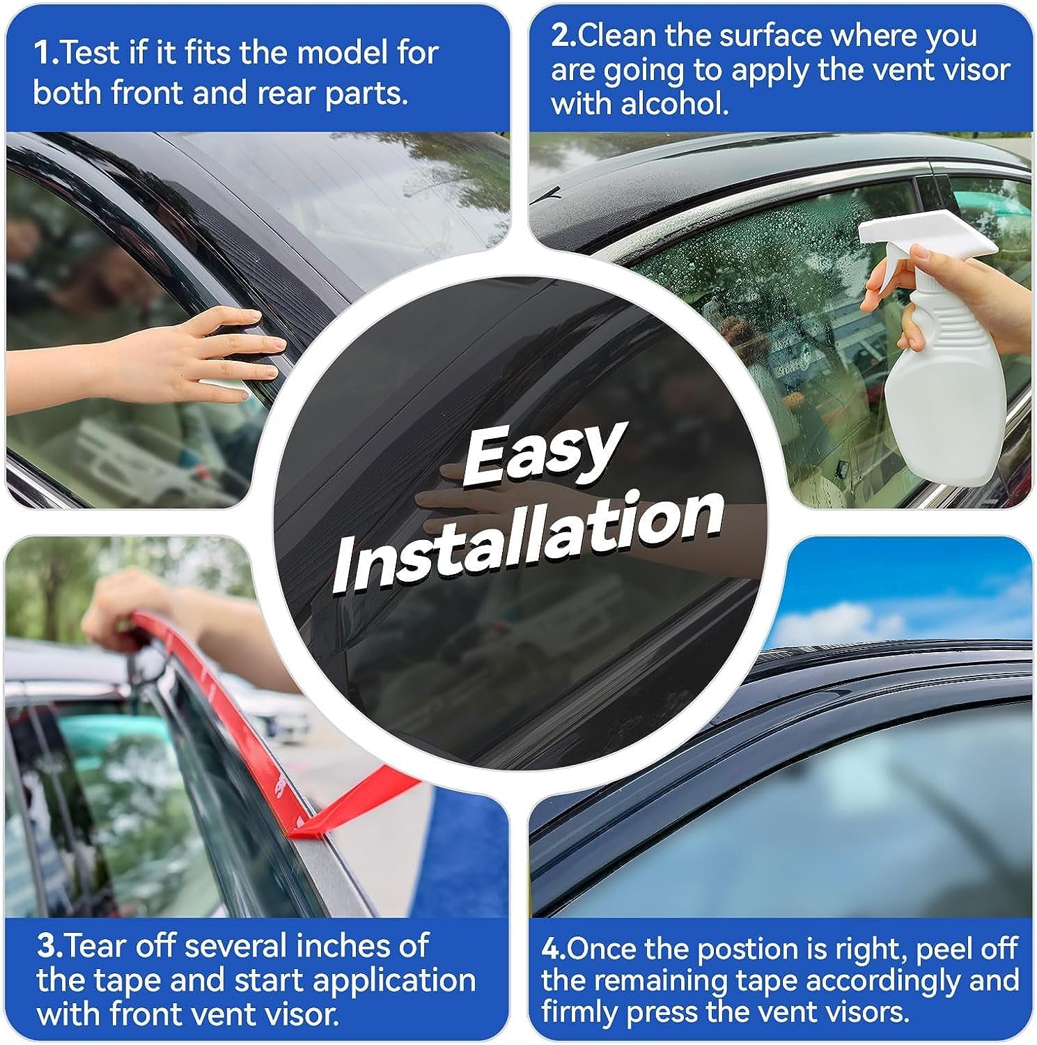 Window Visors Rain Guards Shield for 2020 2021 2022 2023 2024 2025 Subaru Outback, Out-Channel Window Vent Wind Deflectors Visor