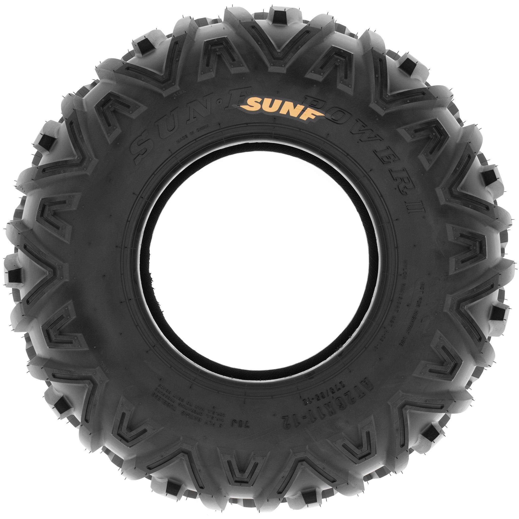 Set Of 4 Sunf Power.Ii Atv Utv Tires 26X9-12 Front & 26X11-12 Rear, All-Terrain Off Road, 6 Pr, A051