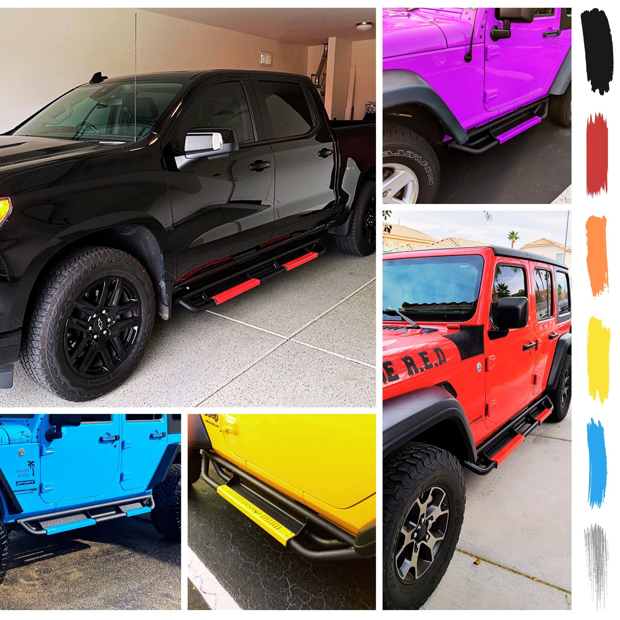 OEDRO 6 inch All Steel Running Boards Compatible with 2019-2025 Dodge Ram 1500 Crew Cab New Body, Bolt-on Side Steps with Painta