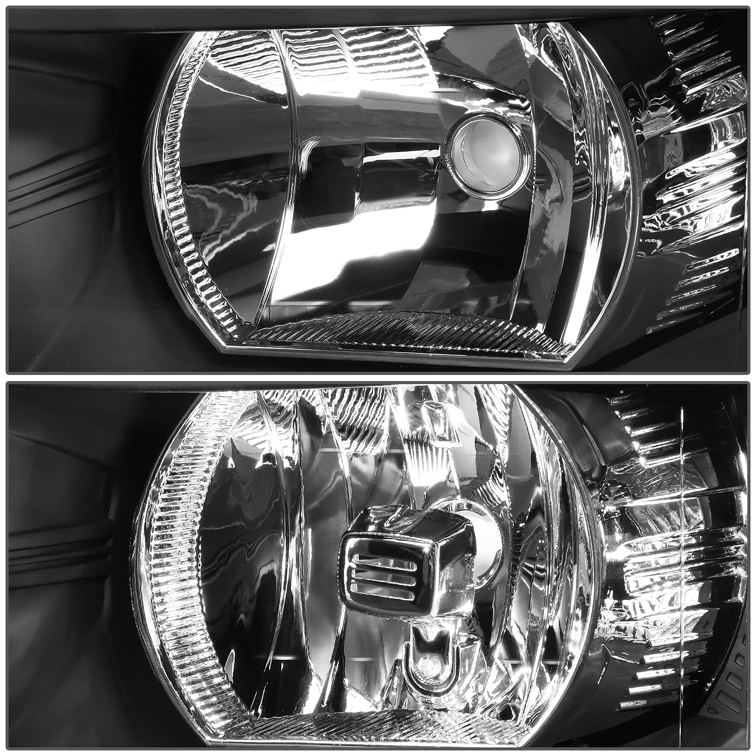 Dna Motoring Hl-Oh-Csil07-Bk-Cl1 Pair Of Black Housing Headlights Compatible With 07-13 Silverado 1500/07-14 Silverado 2500 Hd 3500