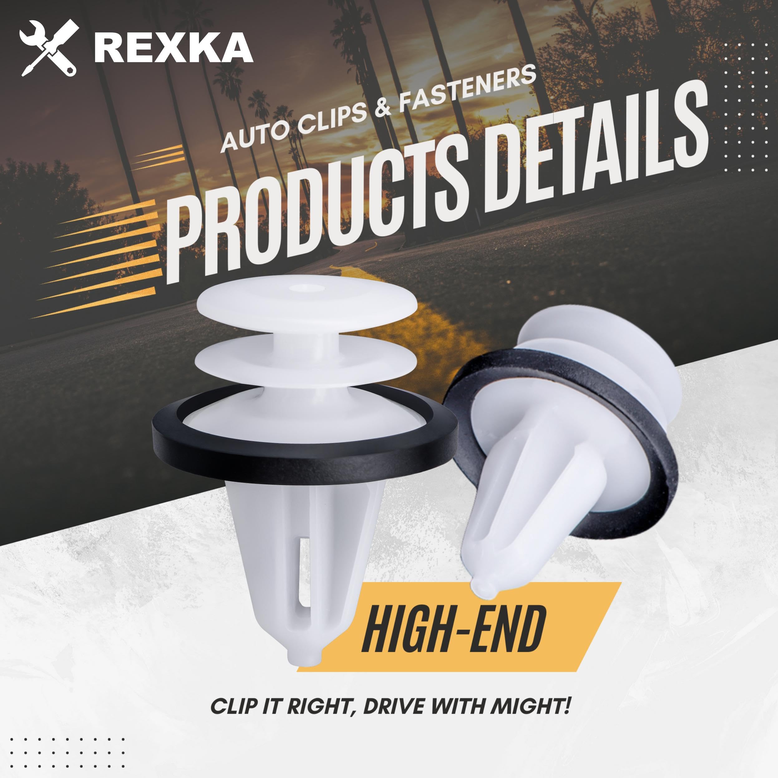 Rexka 25Pcs Door Panel Clip For Ford W713297-S300 C-Max Edge Escape Explorer F-150 Mustang Focus Flex Fusion Taurus Lincoln Mkc