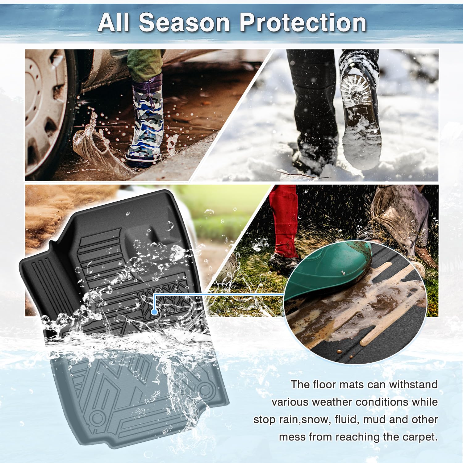 Mixsuper Floor Mats For 2025 Chevrolet Chevy Equinox, All Weather Floor Liners For Equinox Accessories, Durable 1St And 2Nd Row