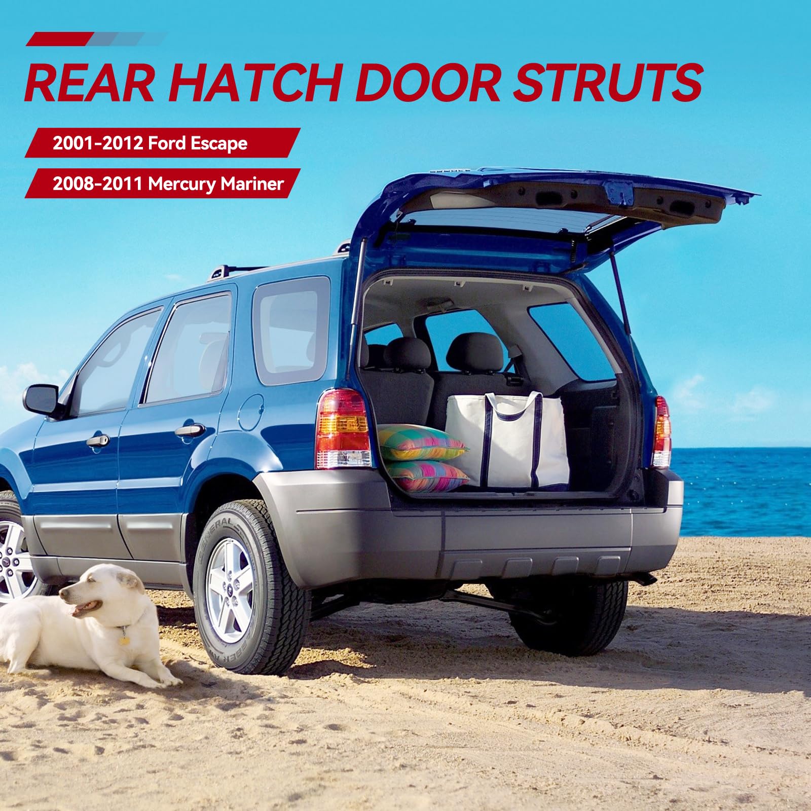 Vepagoo 4370 Rear Hatch Door Lift Gate Strut For 2001-2012 Ford Escape, 2008-2011 Mercury Mariner, Gas Shock Lift-Sport Utility