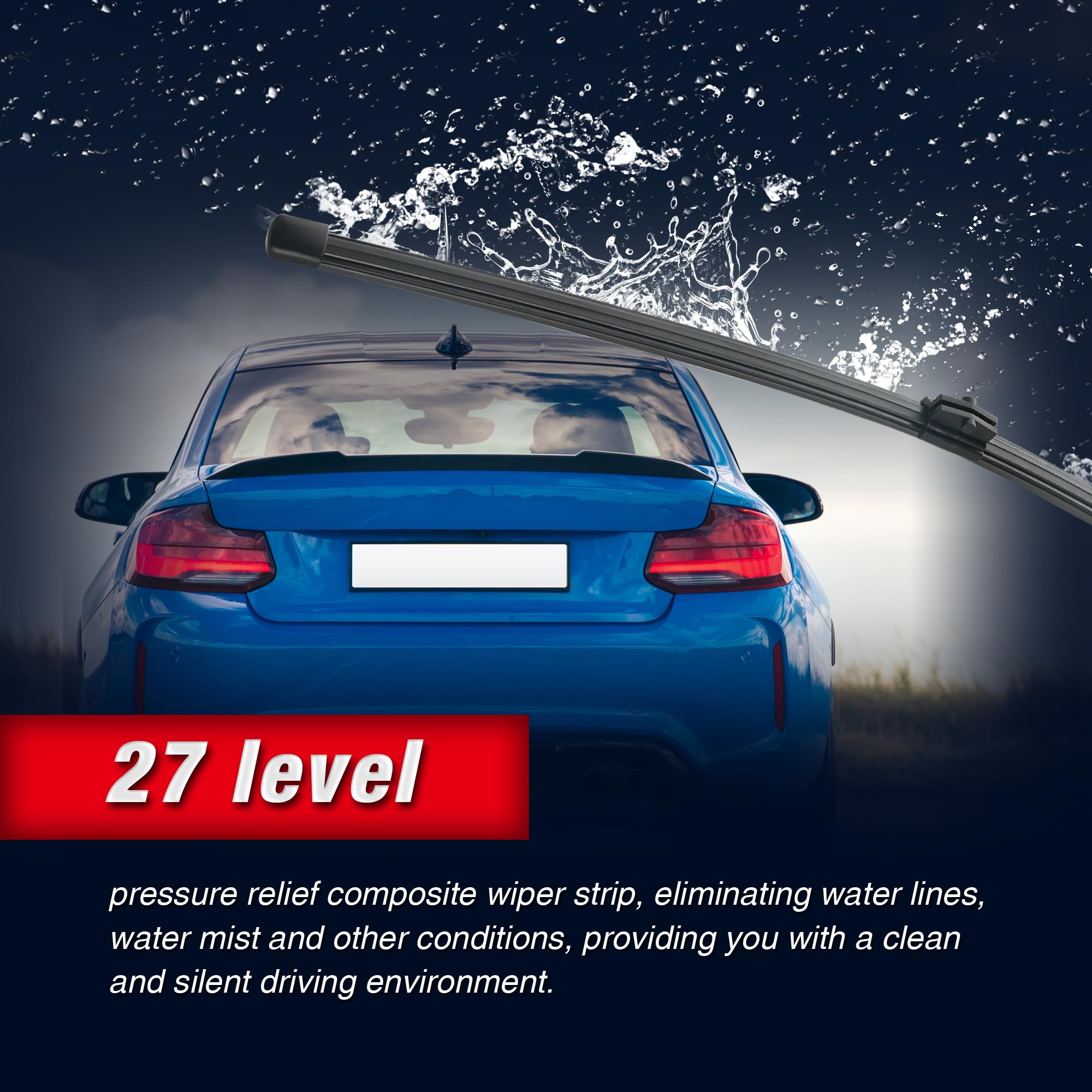 13'' Rear Wiper Blade Replacement For Audi Q3 2022-2019 Q5 2017-2009/Bmw X1 2021-2016 X2 2023-2018 /Porsche Cayenne 2021-2011/Be