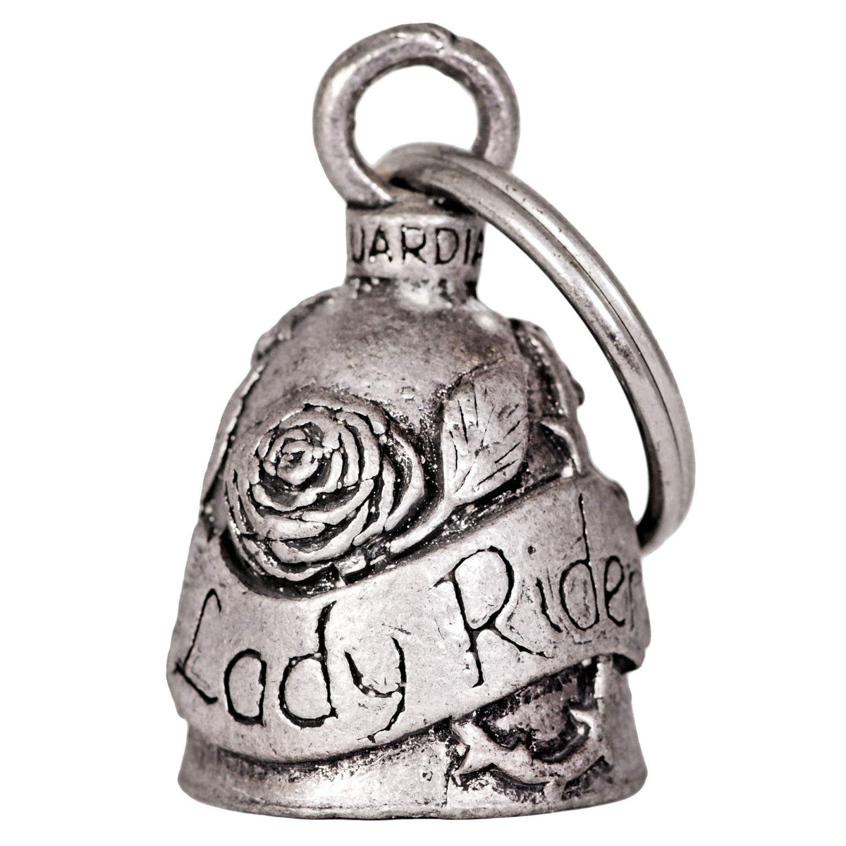 Guardian Bell Lady Rider Bell Good Luck Bell W/Keyring & Black Velvet Gift Bag | Motorcycle Bell | Lead-Free Pewter | Good Luck 