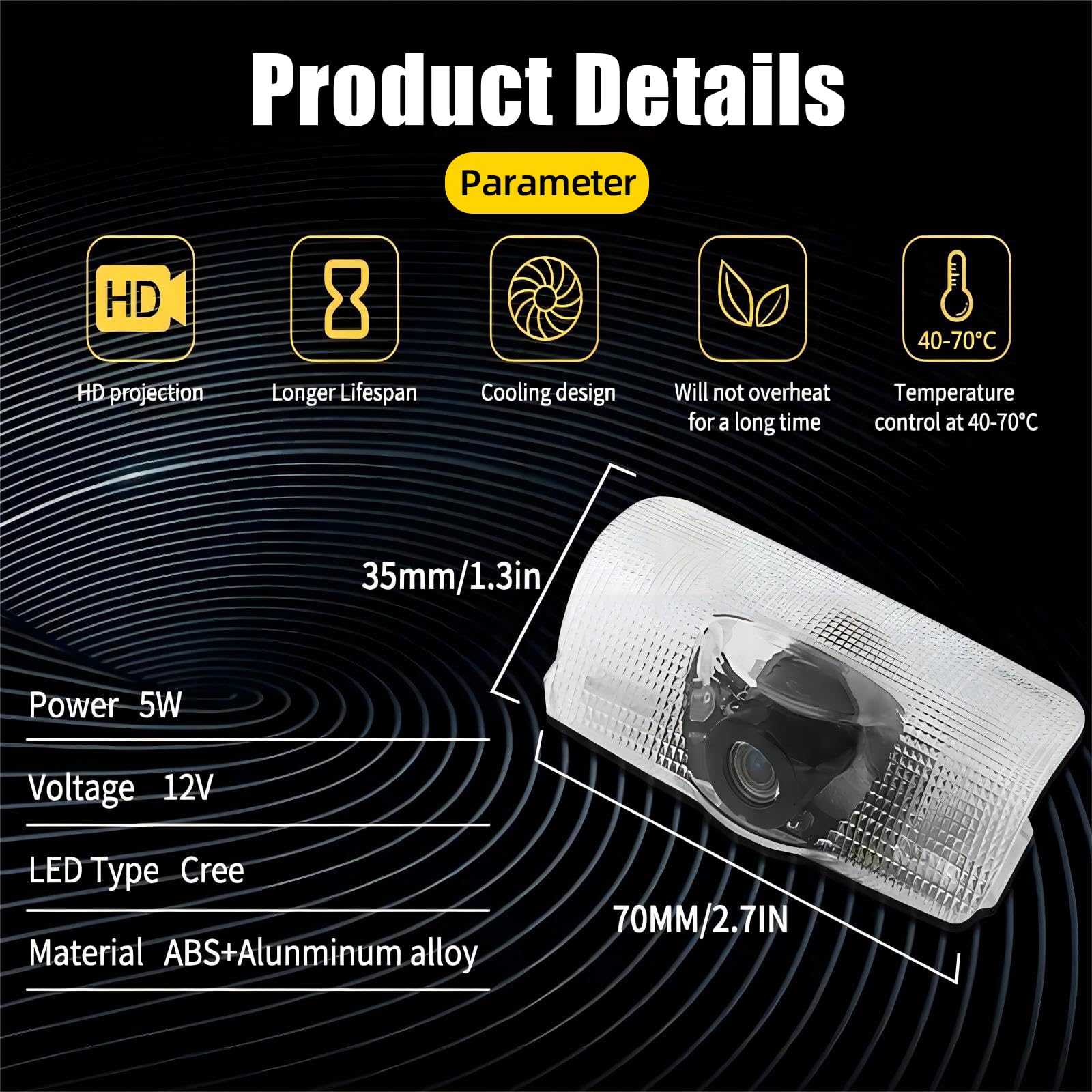 2Pcs Car Door Lights Logo Projector Compatible With Highlander/Camry/4Runner/Sienna/Corolla/Tundra/Prius/Venza/Prado/Sequoia/Rei