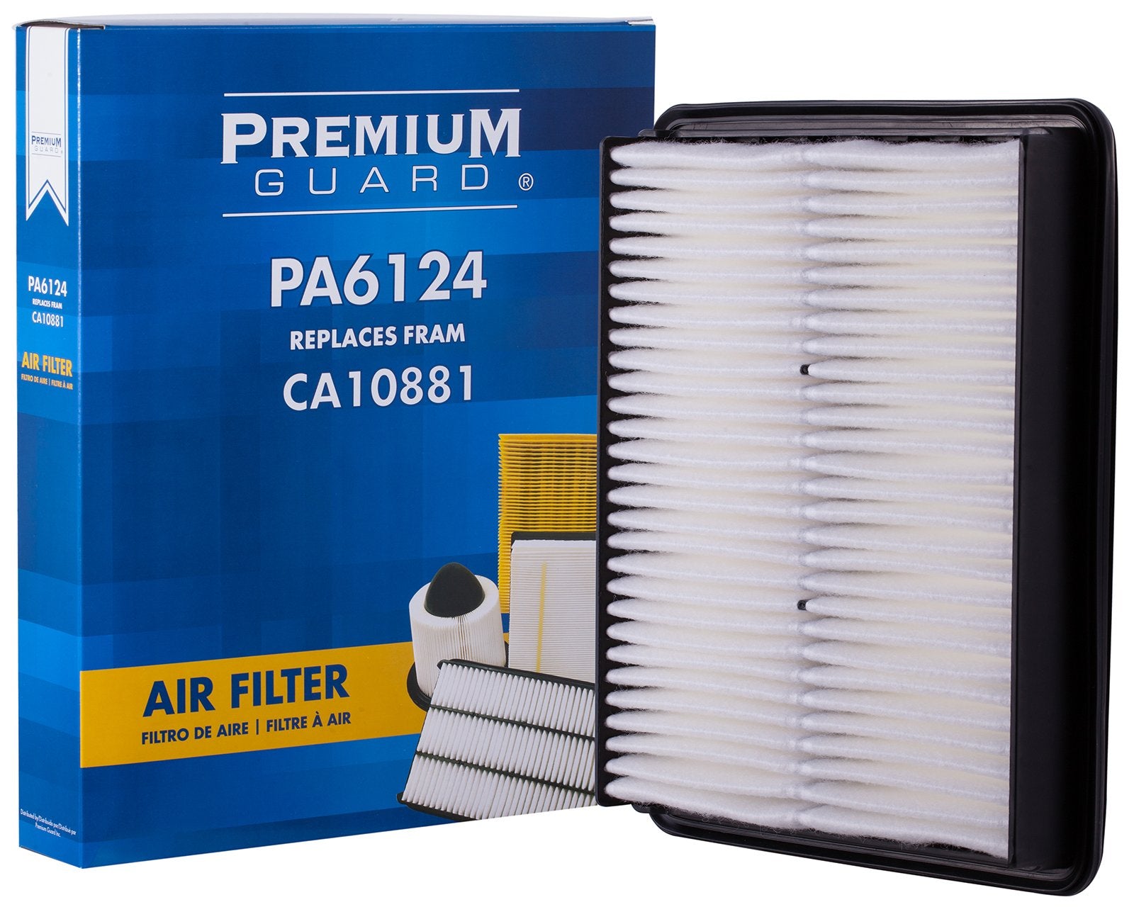 PG Engine Air Filter PA6124 | Fits 2015-11 Hyundai Sonata, 2012-10 Santa Fe, 2017-12 Azera, 2016-11 Kia Optima, 2013-11 Sorento, 2015-11 Optima, 2016-14 Cadenza