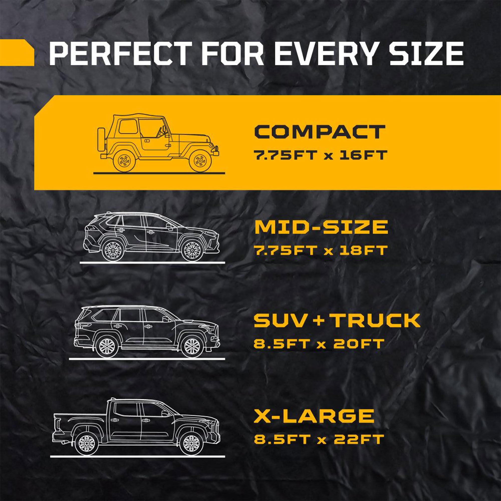 AutoFloorGuard Heavy-Duty Garage Containment Floor Mat for Compact Vehicles, 7’9 x 16'