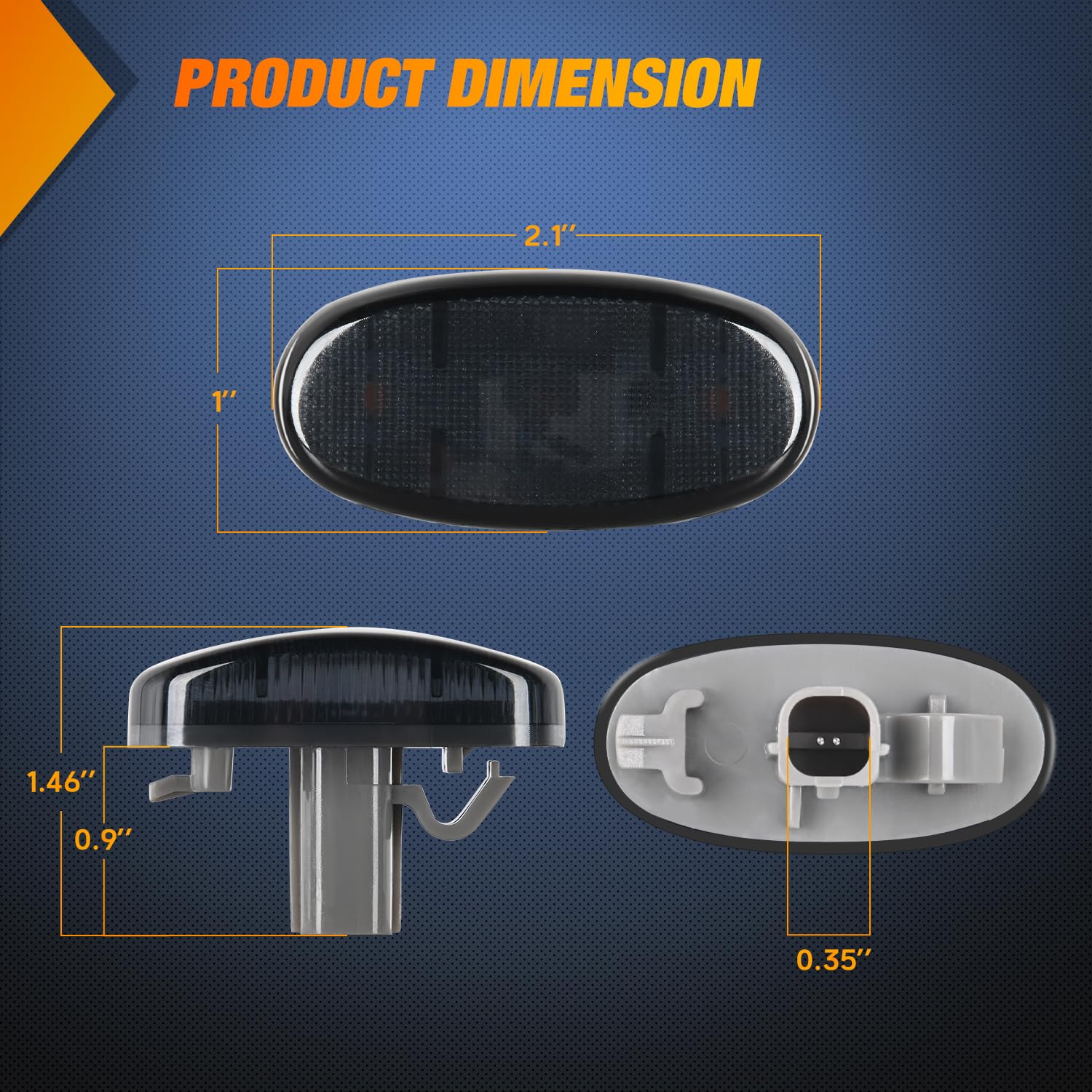 Nilight Wheel Fender Side Marker Lights 4 Pcs 3 Led Red Amber Front Rear Fender Clearance Light Smoked Lens Plug And Play Compat