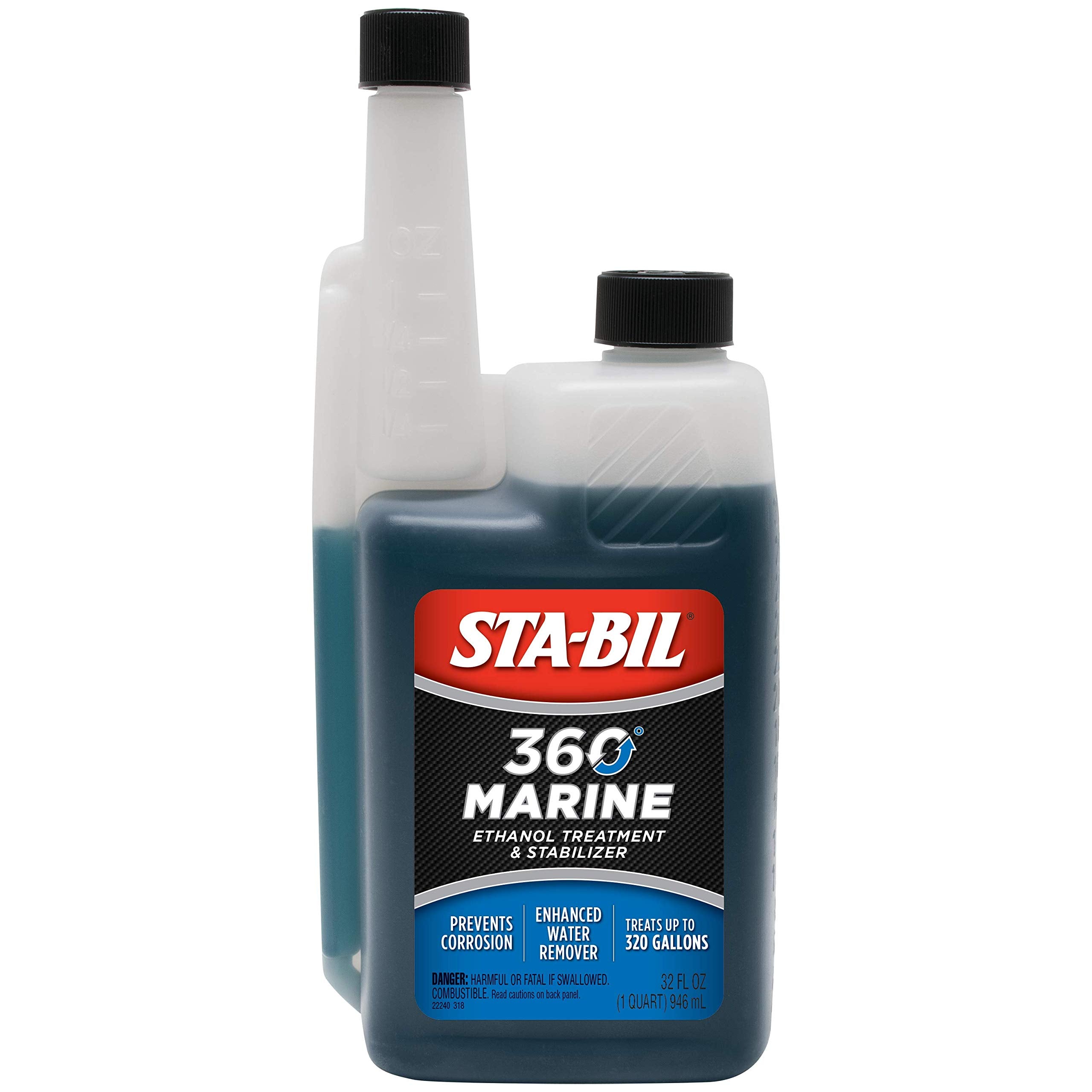Sta-Bil 360 Marine Ethanol Treatment & Fuel Stabilizer - Full Fuel System Cleaner - Fuel Injector Cleaner - Removes Water- Prote