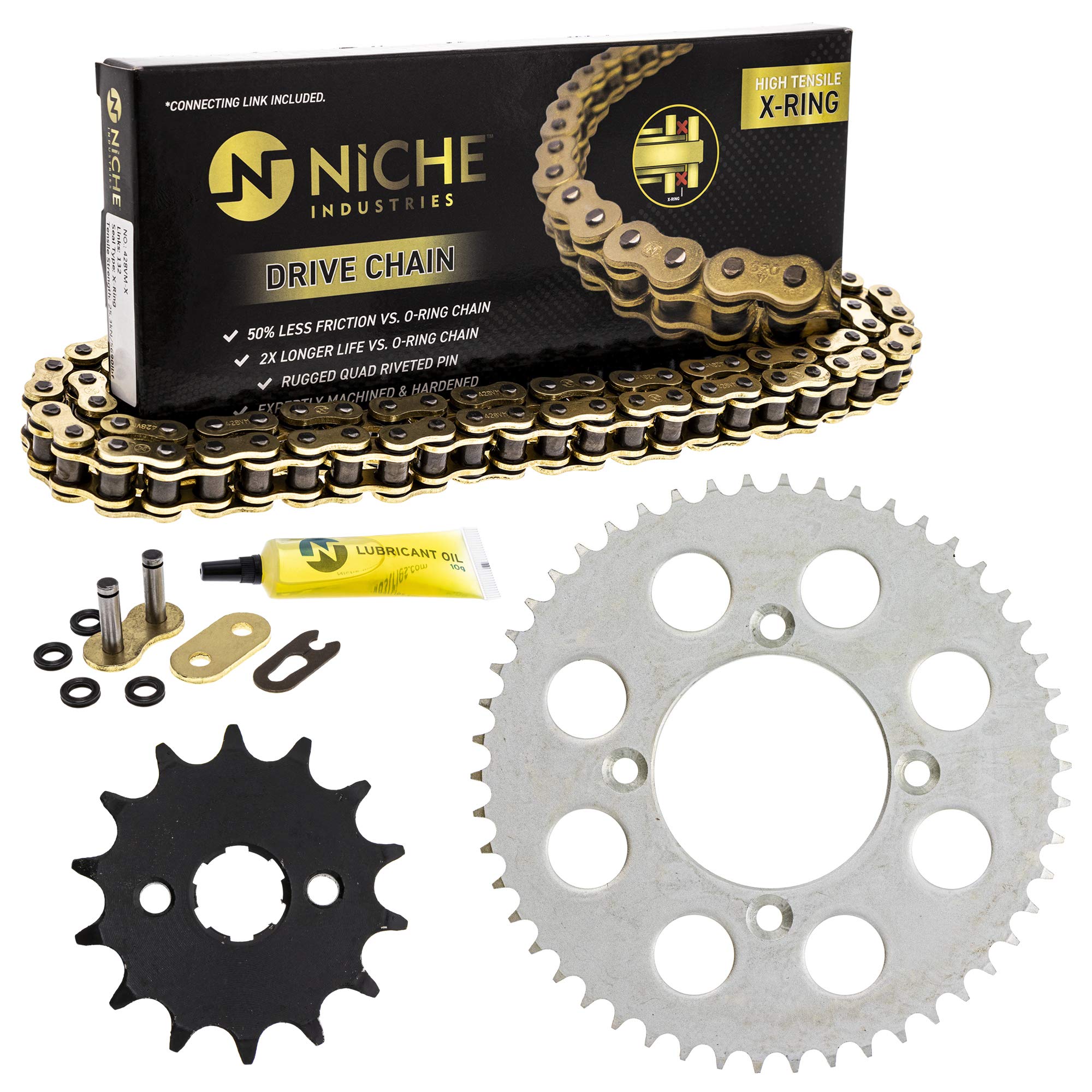 Niche Drive Sprocket Chain Combo For Honda Xr100R Crf100F Front 14 Rear 50 Tooth 428Vm-X X-Ring 118 Links
