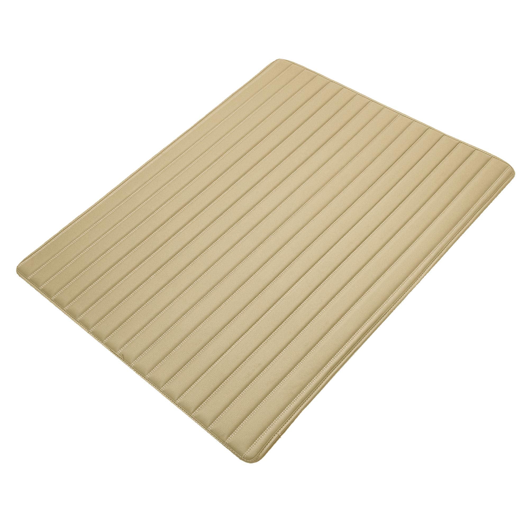 Fh Group F16500 Deluxe Heavy-Duty Faux Leather Multi-Purpose Cargo Liner, Striped, 32   , Beige Color - Universal Fit For Trucks