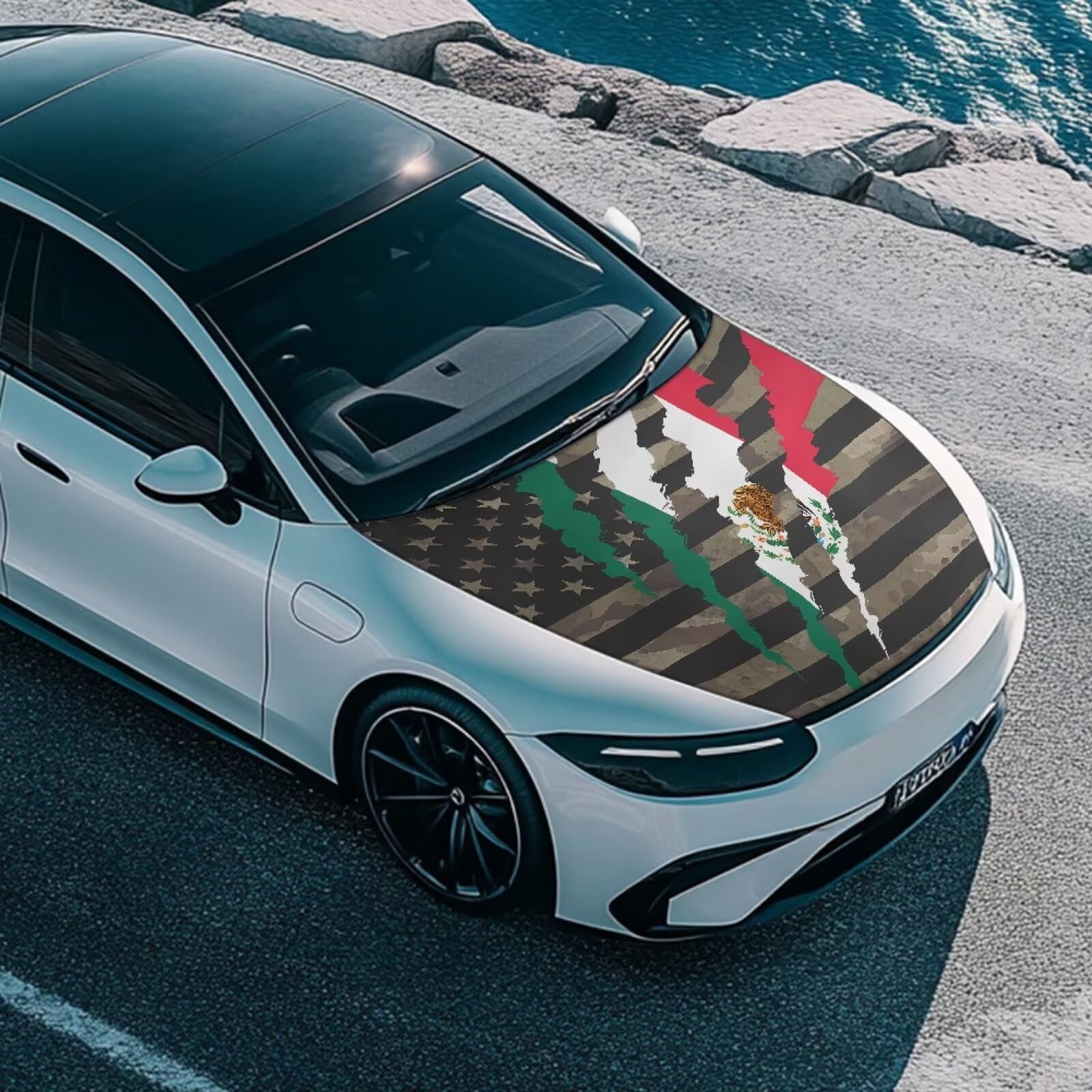 Car Hood Cover Protector 59  39 Inch Car Hood Wrap Blankets Stretchable Automotive Accessories for Most Sedans SUV Trucks Pickup