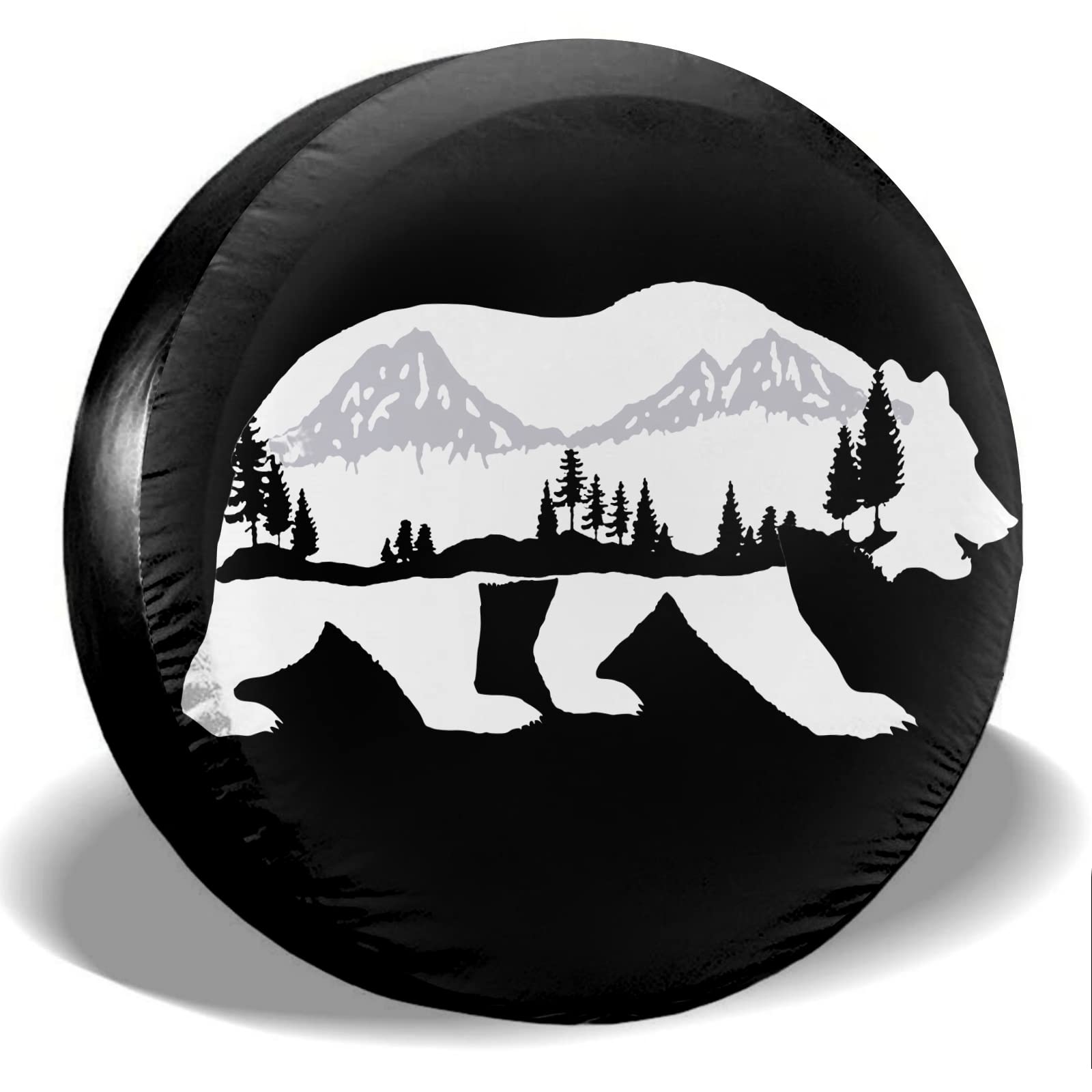 Gwomo Bear And Mountain Spare Tire Cover Wheel Protectors Tyre Covers Waterproof Wheel Covers Universal Fit For Trailer Rv Suv Truck Camper Travel Trailers 14