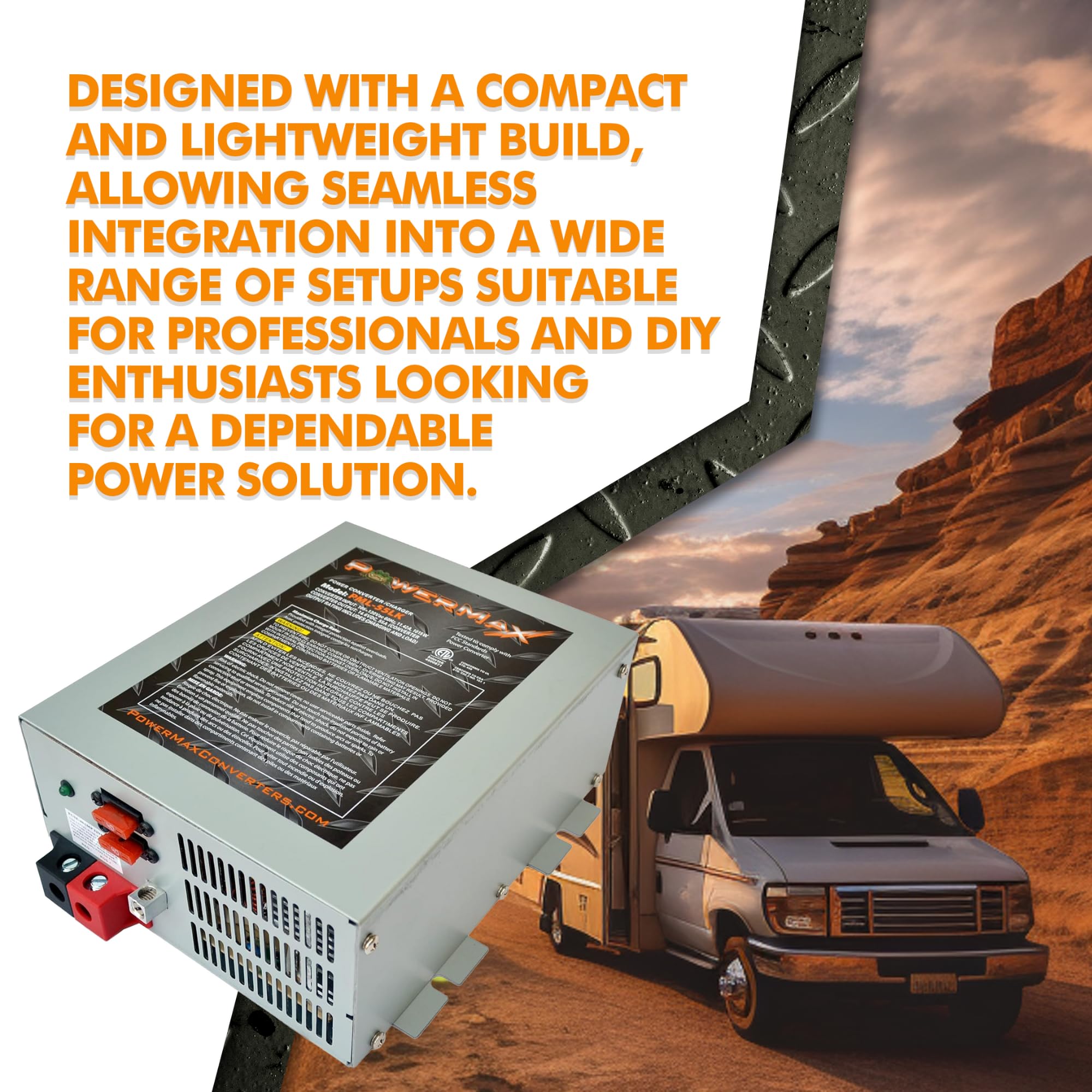 Powermax Rv Converter | 35 Amp | 12V Power Converter With Built-In 4 Stage Smart Battery Charger | 110Vac To 12Vdc | Lithium Com