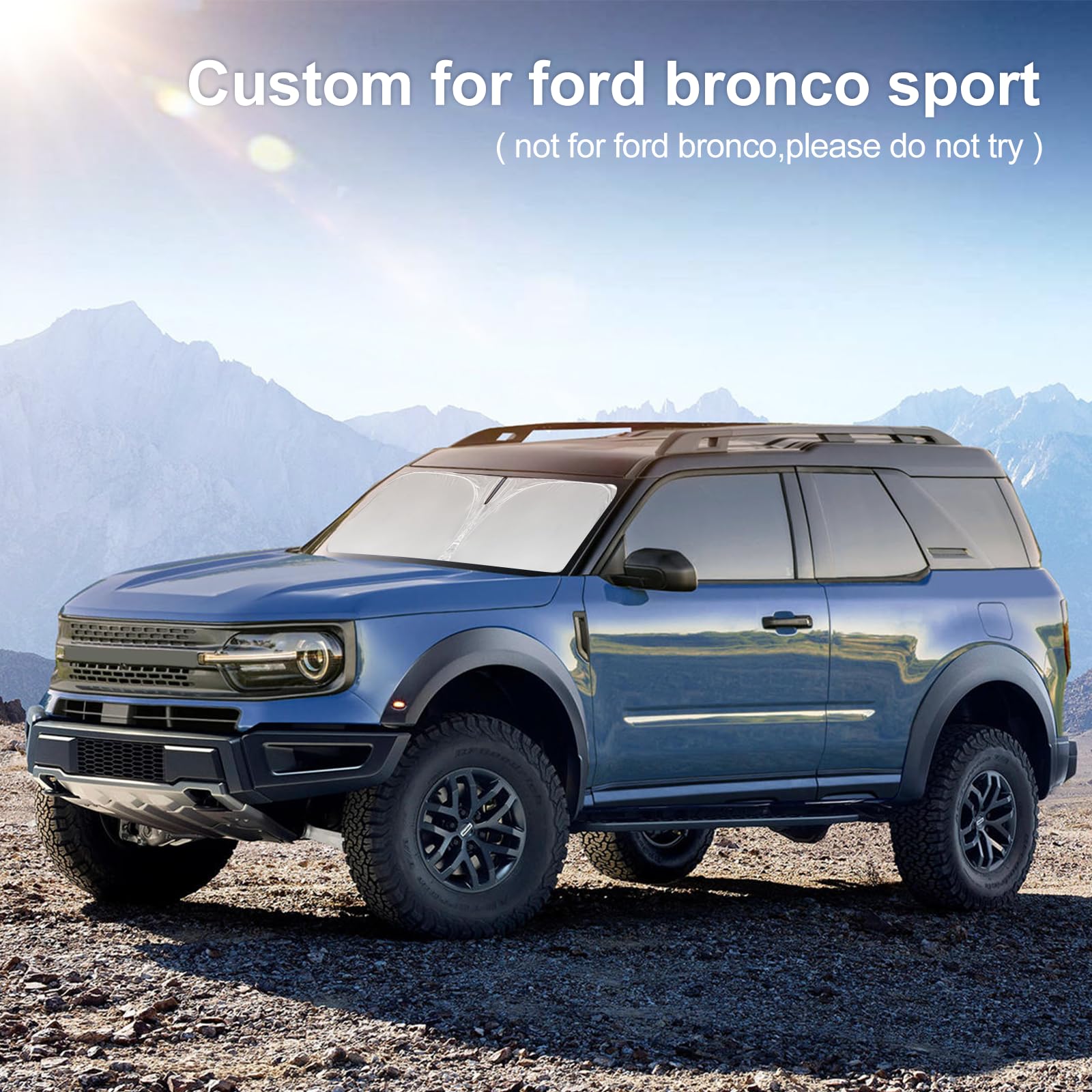 Uktop For 2025 Ford Bronco Sport Sunshade Sun Shade Windshield Cover - 4 Layers Front Window Shade For Bronco Sport 2021-2024 20