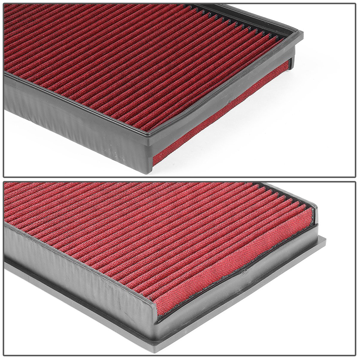 DNA Motoring AFPN-134-RD Clean Air Washable Drop In Panel Air Filter Enhance Engine Performance [Compatible with 09-16 CC / 07-0