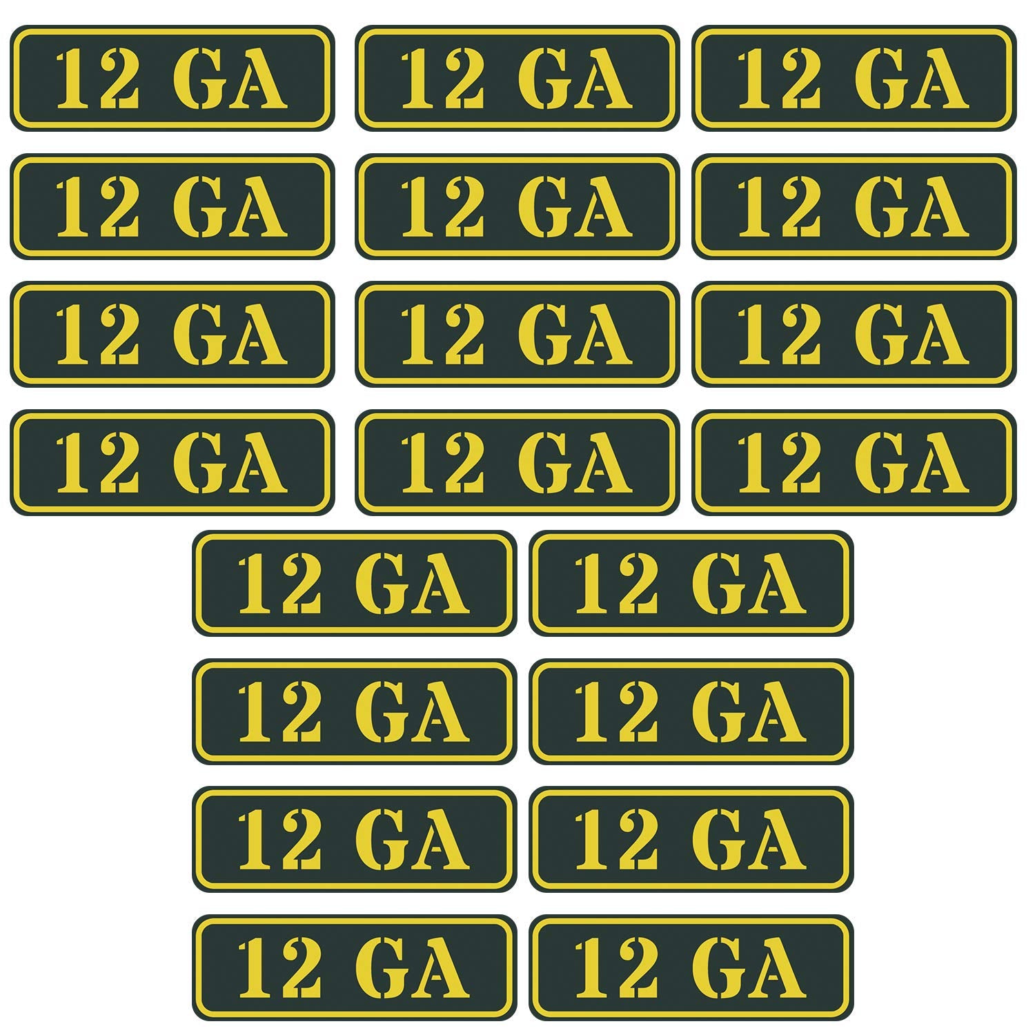 Aolamegs Ammo Can Vinyl Sticker Set Decal Label 9Mm 5.56 7.62 12Ga .22 .223 .308 .300 .380 .45 (20 Pack/12)