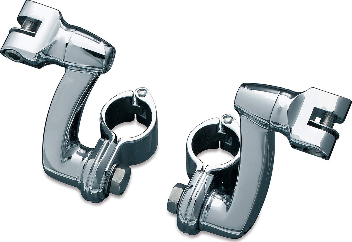 Kuryakyn 7986 Motorcycle Foot Control Component: Longhorn Offset Footpeg Mounts With Magnum Quick Clamps For 1-1/4'' Engine Guar