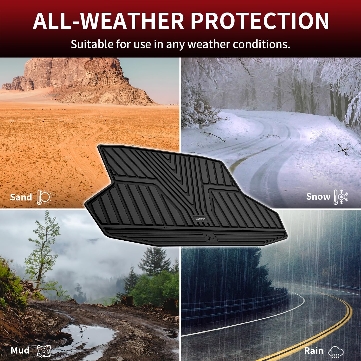 Lasfit Trunk Mat For Honda Civic 2022 2023 2024 2025 Sedan, All Weather Tpe Custom Fit Trunk Liner Trunk Tray Cargo Mat Cargo Li