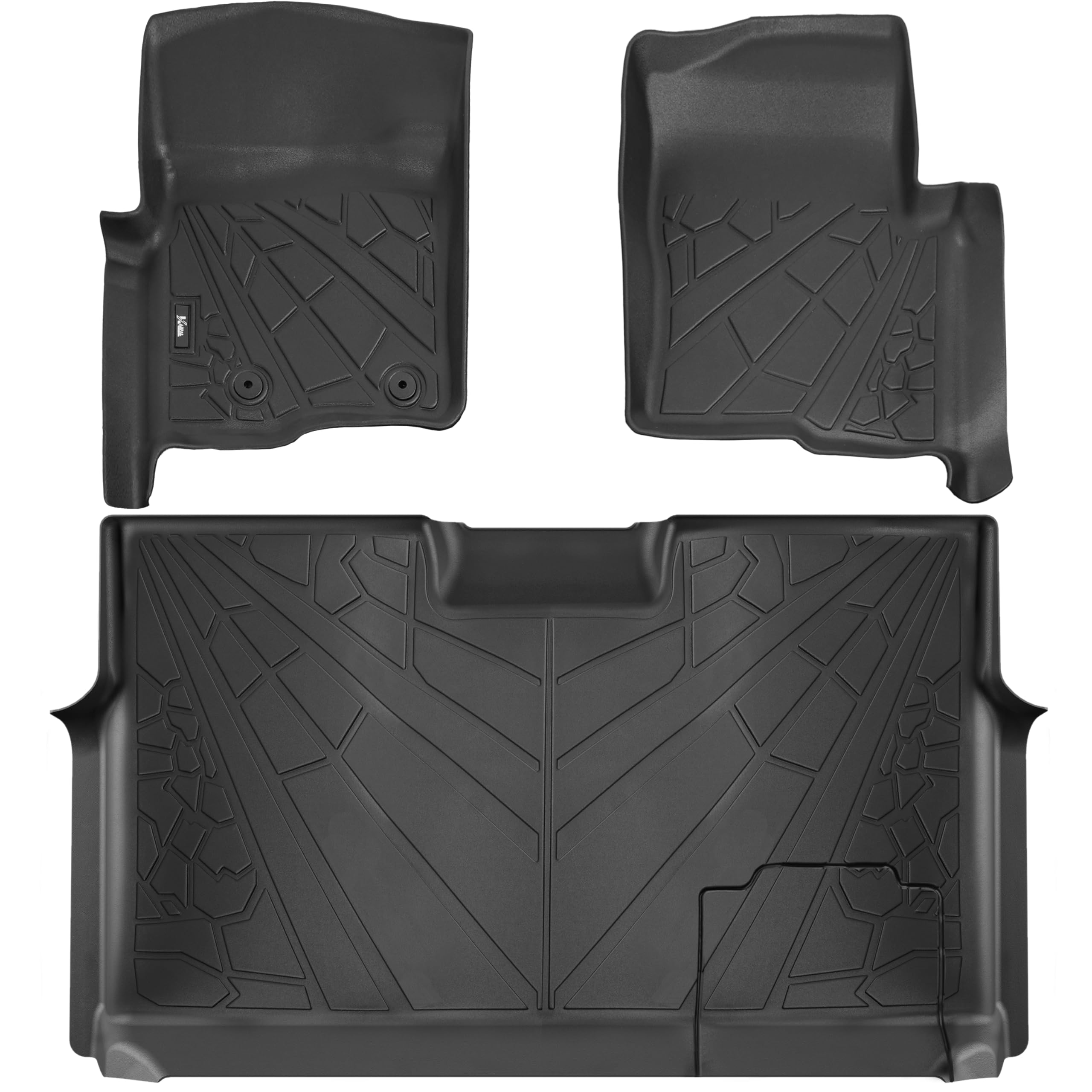 Karpal Floor Mats Fit For 2010-2014 Ford F-150 Supercrew, All Weather Custom Fit Tpe F150 Accessories Front & 2Nd Row Floor Line