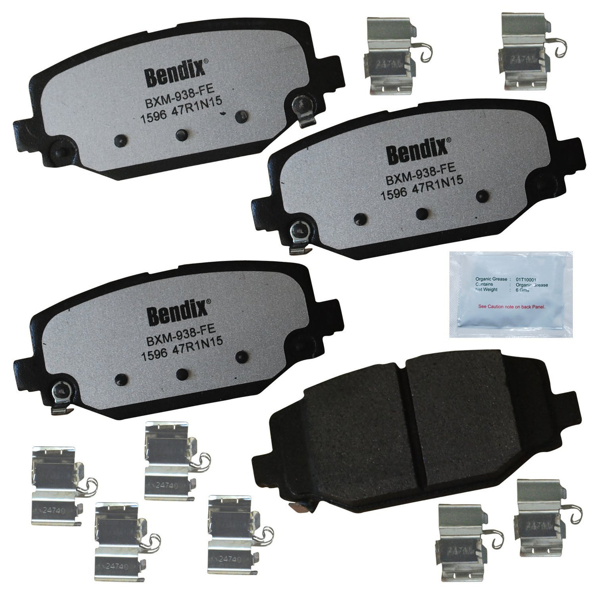 Bendix Fleet Metlok Mkd1596Fm Semi-Metallic Rear Brake Pads For Select Models Chrysler Grand Caravan, Town & Country, Dodge Jour