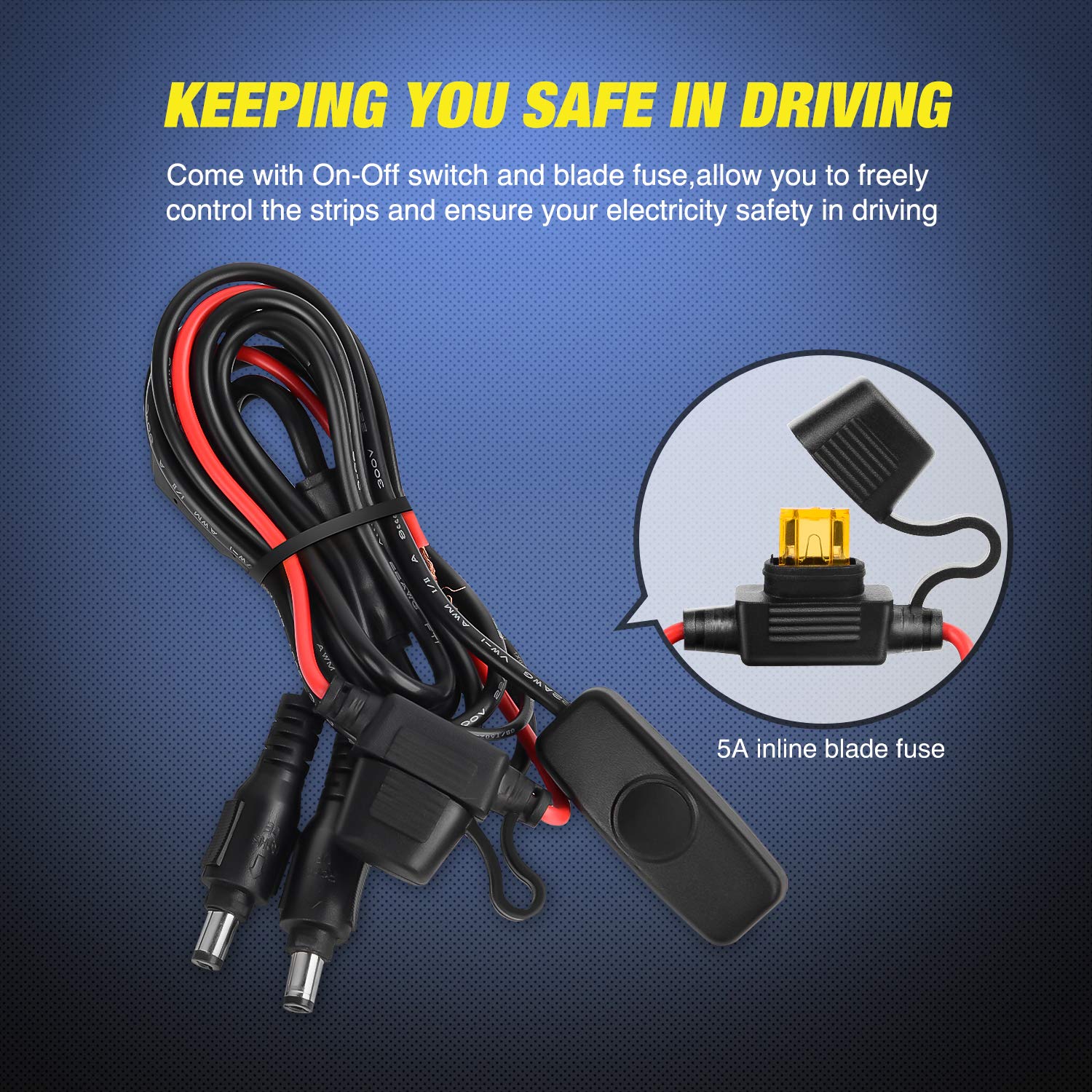 Nilight 3Pcs 60 Inch Bed Light Strip 270 Led With On/Off Switch Blade Fuse Splitter Extension Cable For Cargo Pickup Truck Suv R