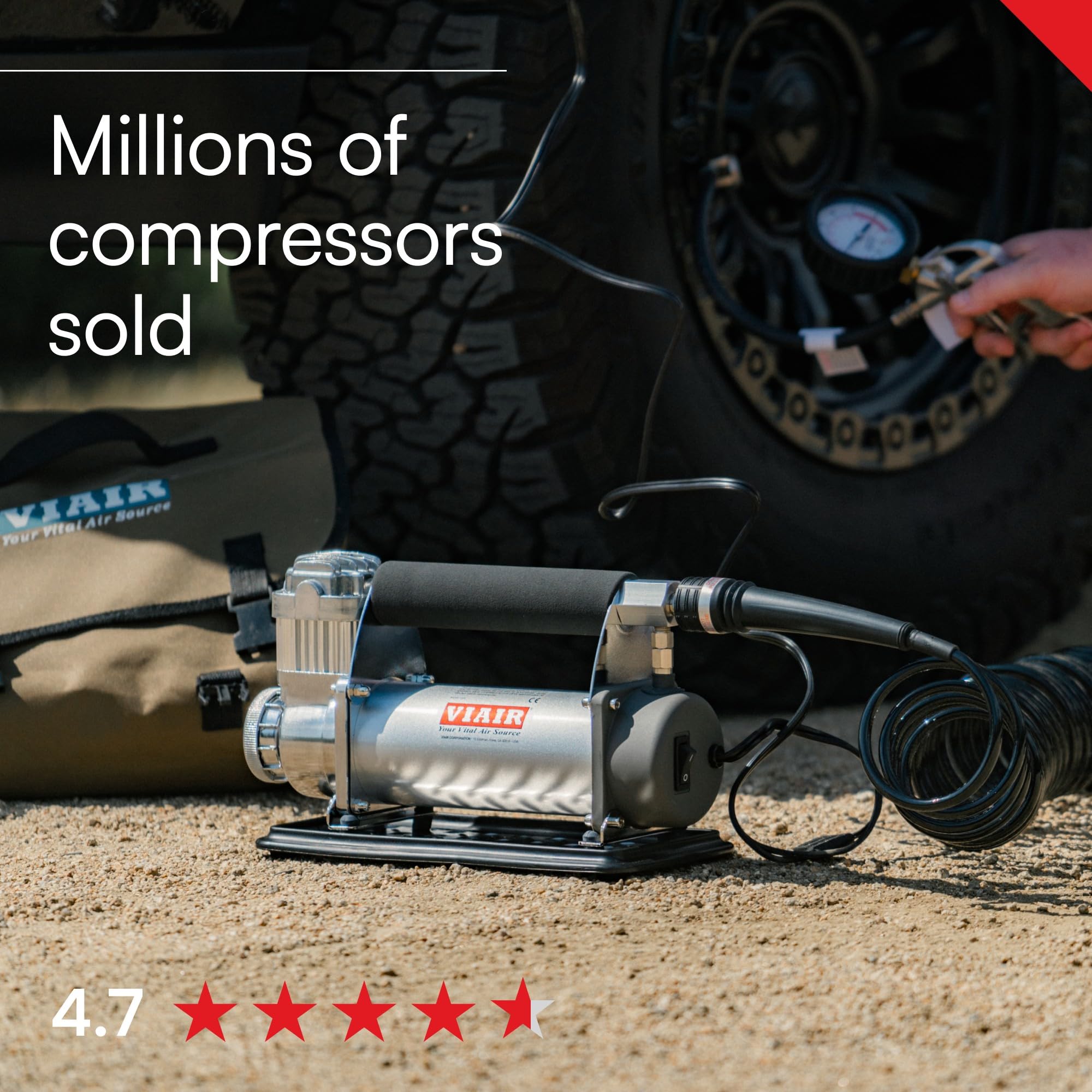 Viair 450P-Rv Automatic Portable Air Compressor Kit - 150 Psi For Rv, Truck, Jeep And Suv Tires - Rv Accessories With 1.80 Cfm