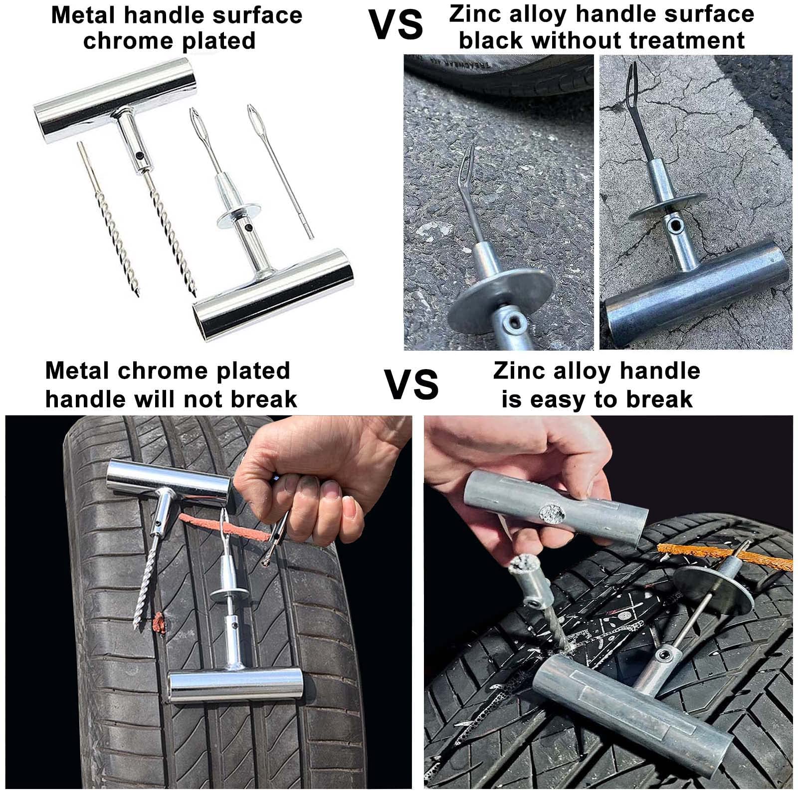 TILIBOTE Tire Repair Kit,117pcs Heavy Duty Tire Plug Kit,with Universal Tire Patch Kit to Plug Flats for Car/Motorcycle/Truck/Tr
