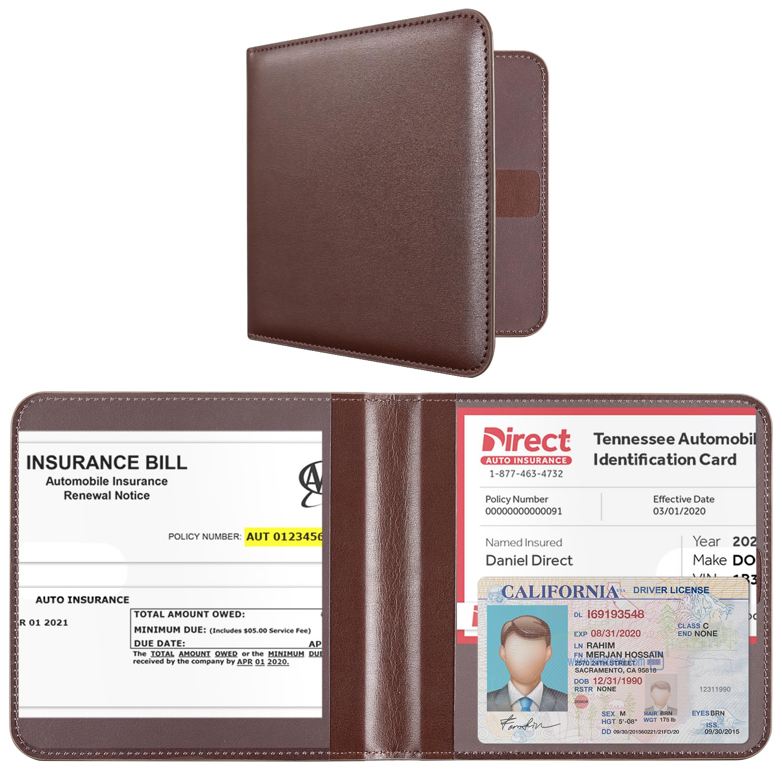 Cobak Car Registration And Insurance Holder - Vehicle Glove Box Car Organizer, Auto Truck Comparment Accessories Case For Essent