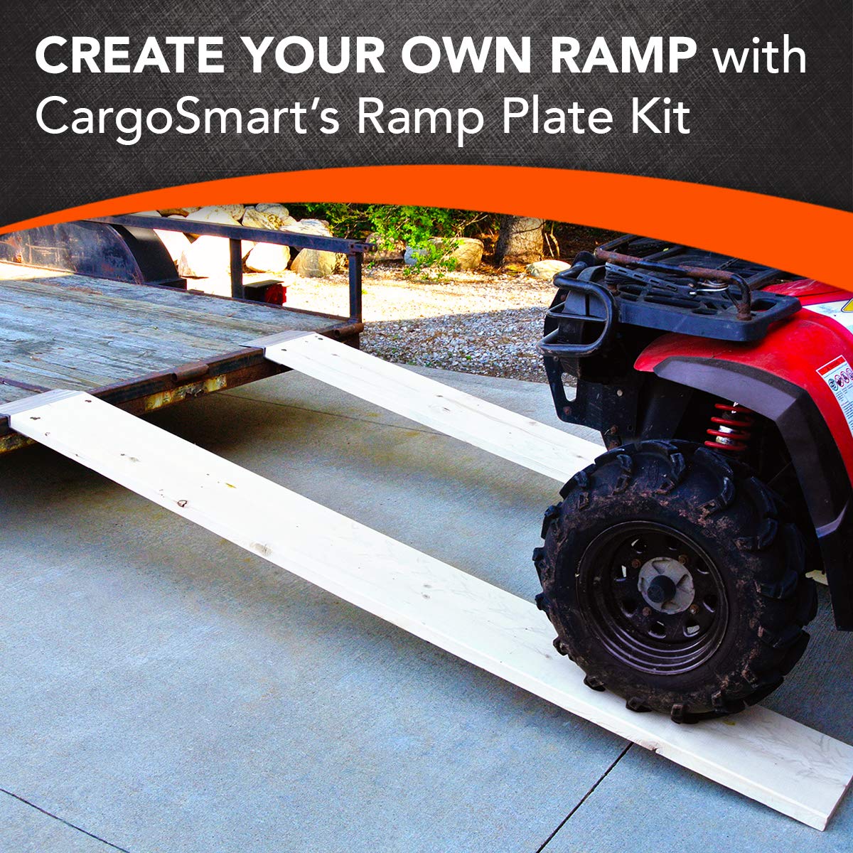 Cargosmart Model 3006, 12” Aluminum Ramp Plate Kit, Create Your Own Ramps To Easily And Safely Load & Unload Your Atvs, Motorcycles, Lawn Equipment, Can Be Used With Trucks, Vans Or Trailers, 2-Pack