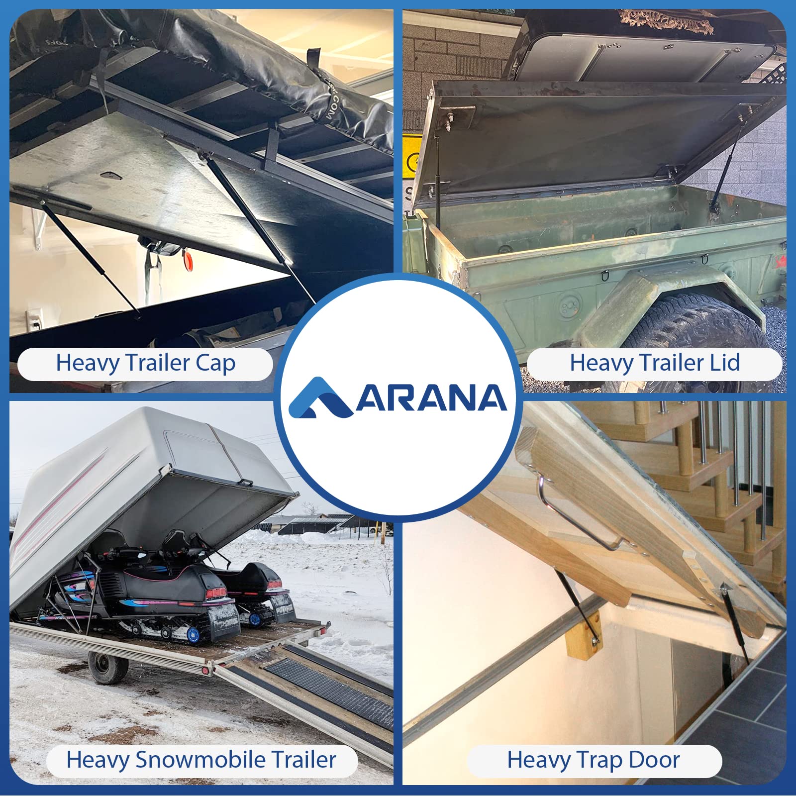 Arana Sf280M400 28 Inch 400Lb Gas Struts Spring Shocks 28 Inch 1335N Lift Support For Super Heavy-Duty Sled Trailer Snowmobile T