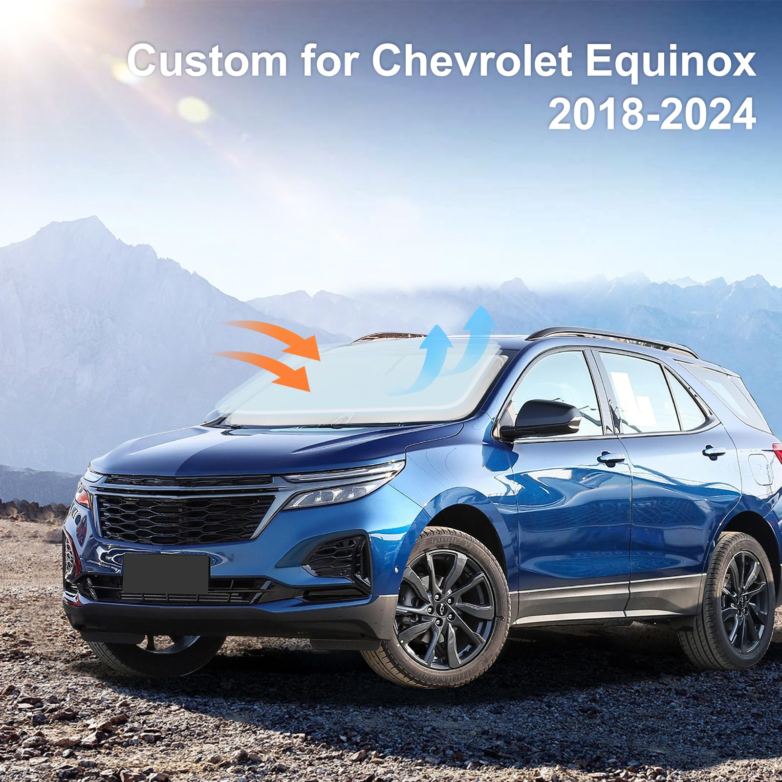 For Chevrolet Equinox 2018-2023 2024 Sun Shade Sunshade Windshield Cover - 4 Layers Front Window Shade For Chevy Custom Fit Sun