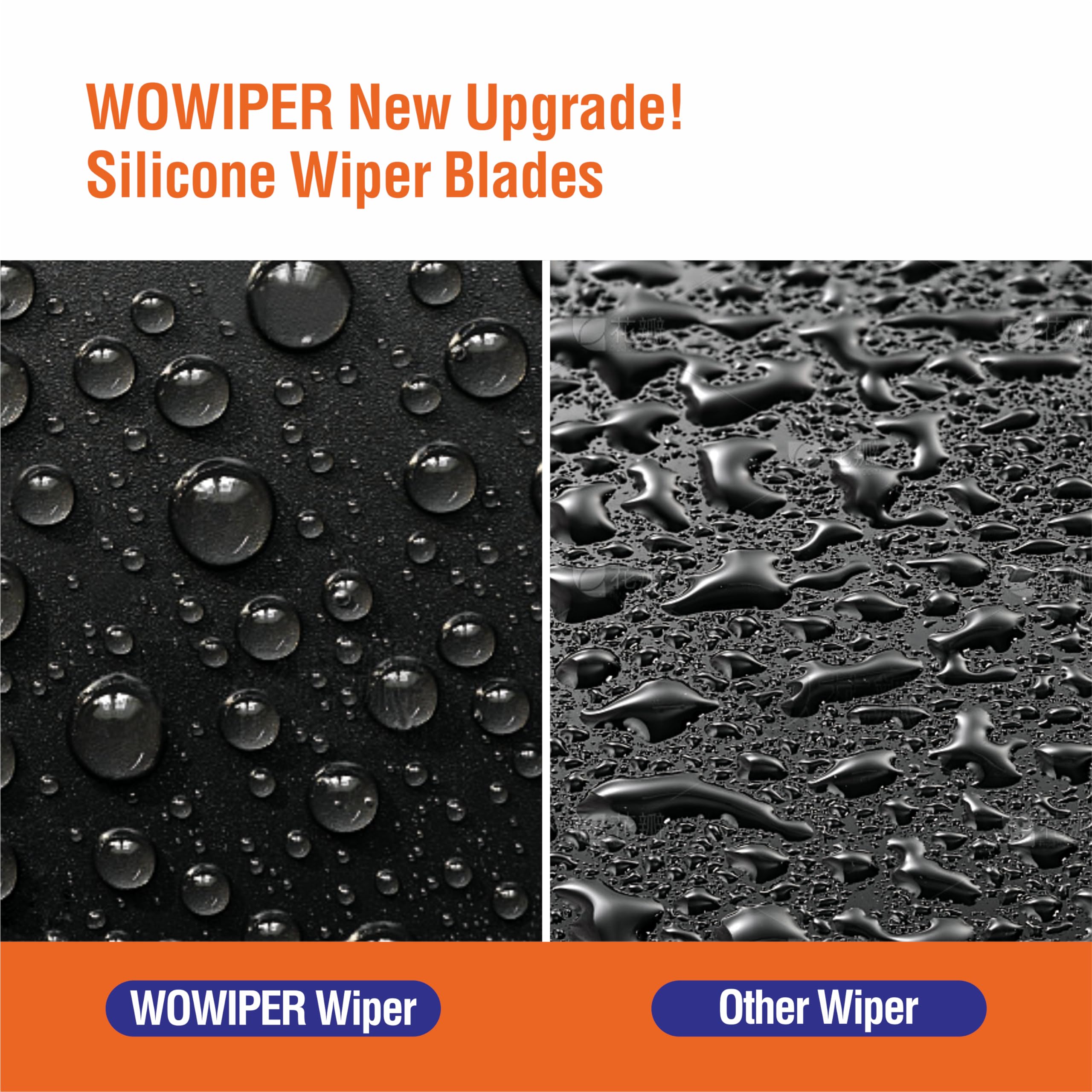 Wowiper Silicone Windshield Wiper Blades With Rear Wiper Blade For Mini Cooper 2011-2006, All-Season Automotive Replacement Wind