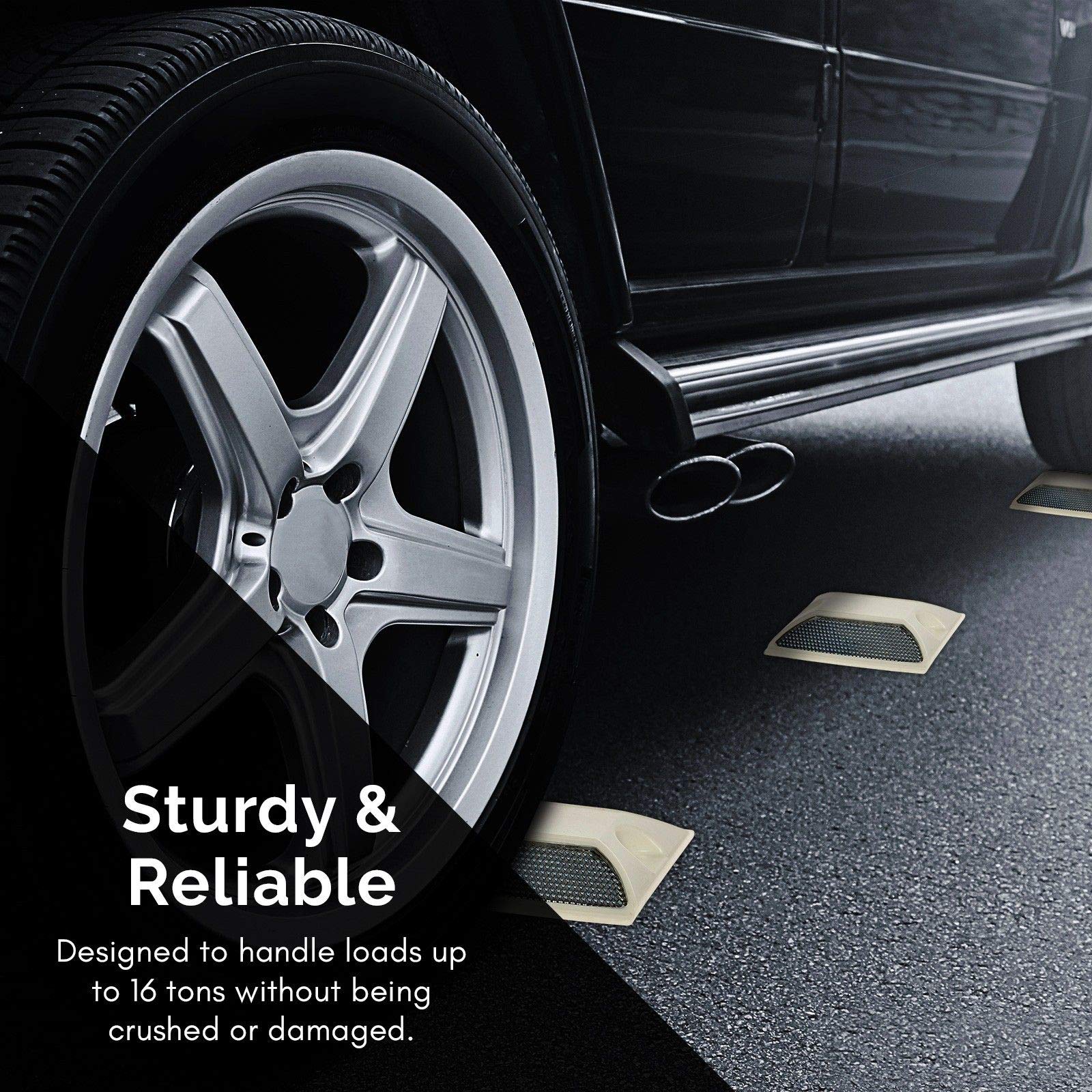 10 Pack Commercial Reflective Road Pavement And Driveway Marker (White)