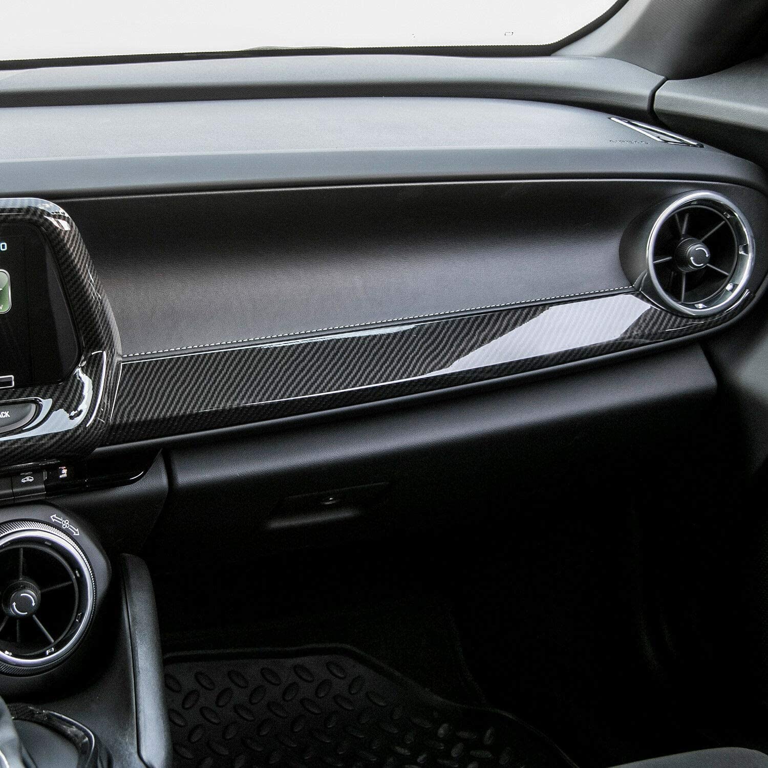 RT-TCZ for Camaro Passenger Dash Panel Trim Cover Carbon Fiber for Chevy Camaro 2017 2018 2019 2020 2021 2022 2023 Carbon Fiber Interior Accessories