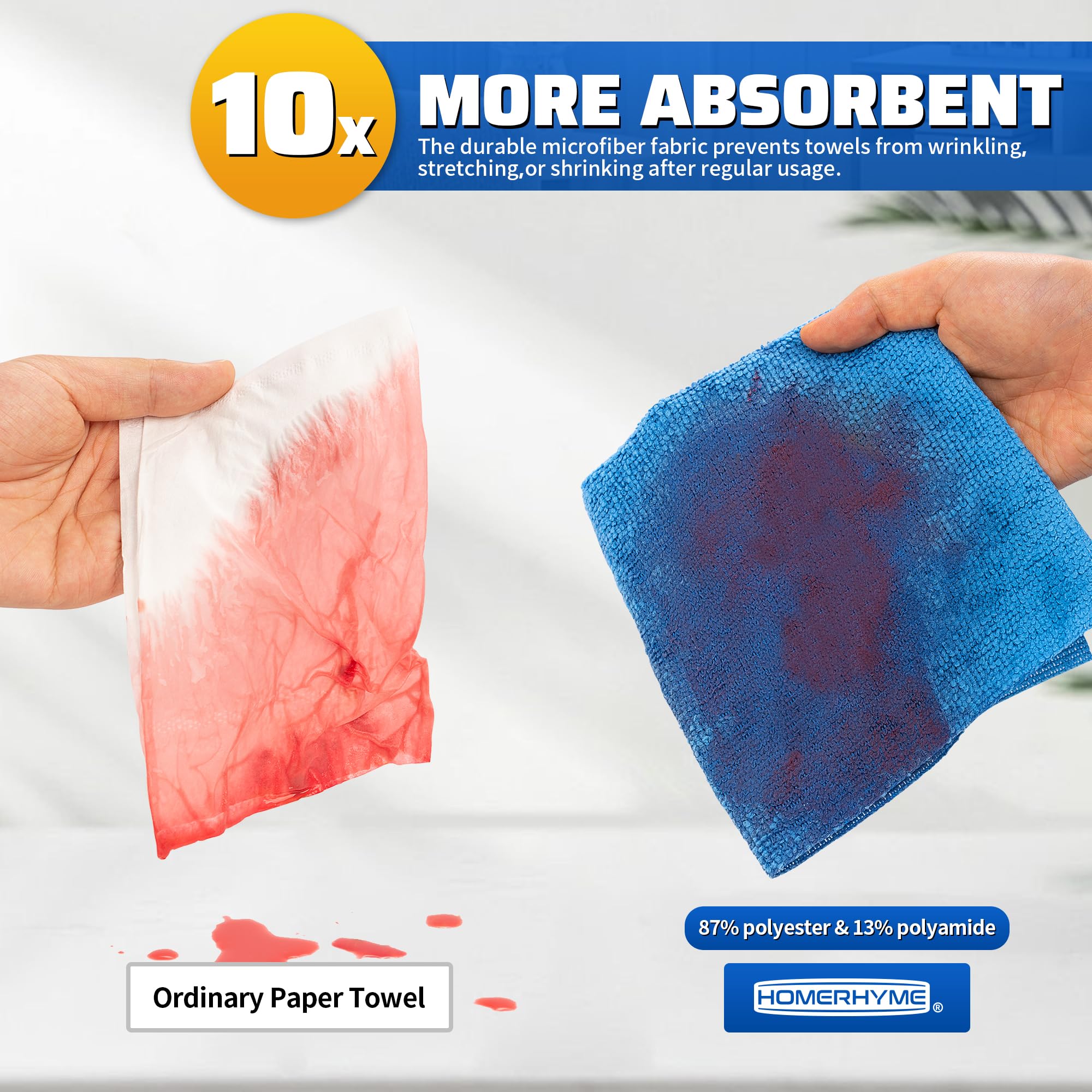 Homerhyme Shop Towels, 150 Pack Cleaning Rags Microfiber Towels, Bulk All-Purpose Microfiber Cleaning Cloth Lint-Free Wipe Washc