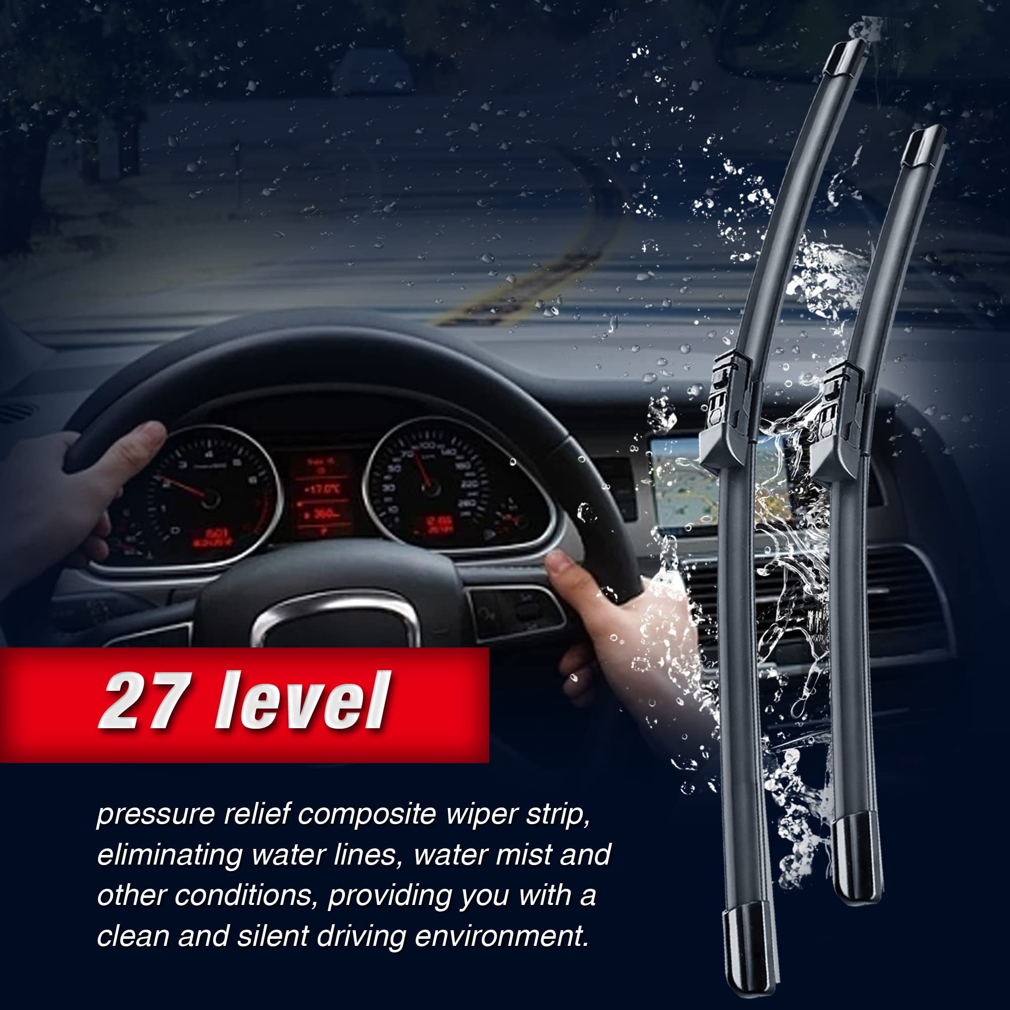 3 Wipers 26''/16''/13'' Replacement For Honda Crv 2016 2015 2014 2013 2012 (Set Of 3) 26 Inch 16 Inch Front Windshield Wiper Bla