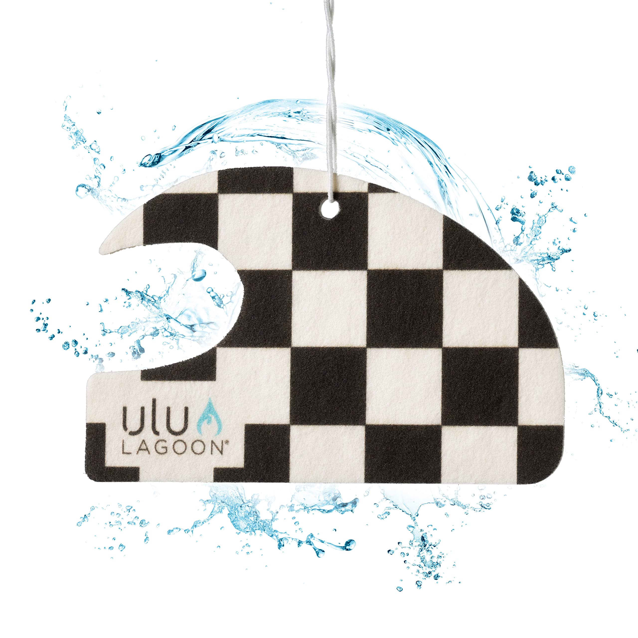 Ulu Lagoon Coconut Surf Wax Scent Mini Wave Air Freshener (Black/White Checker)