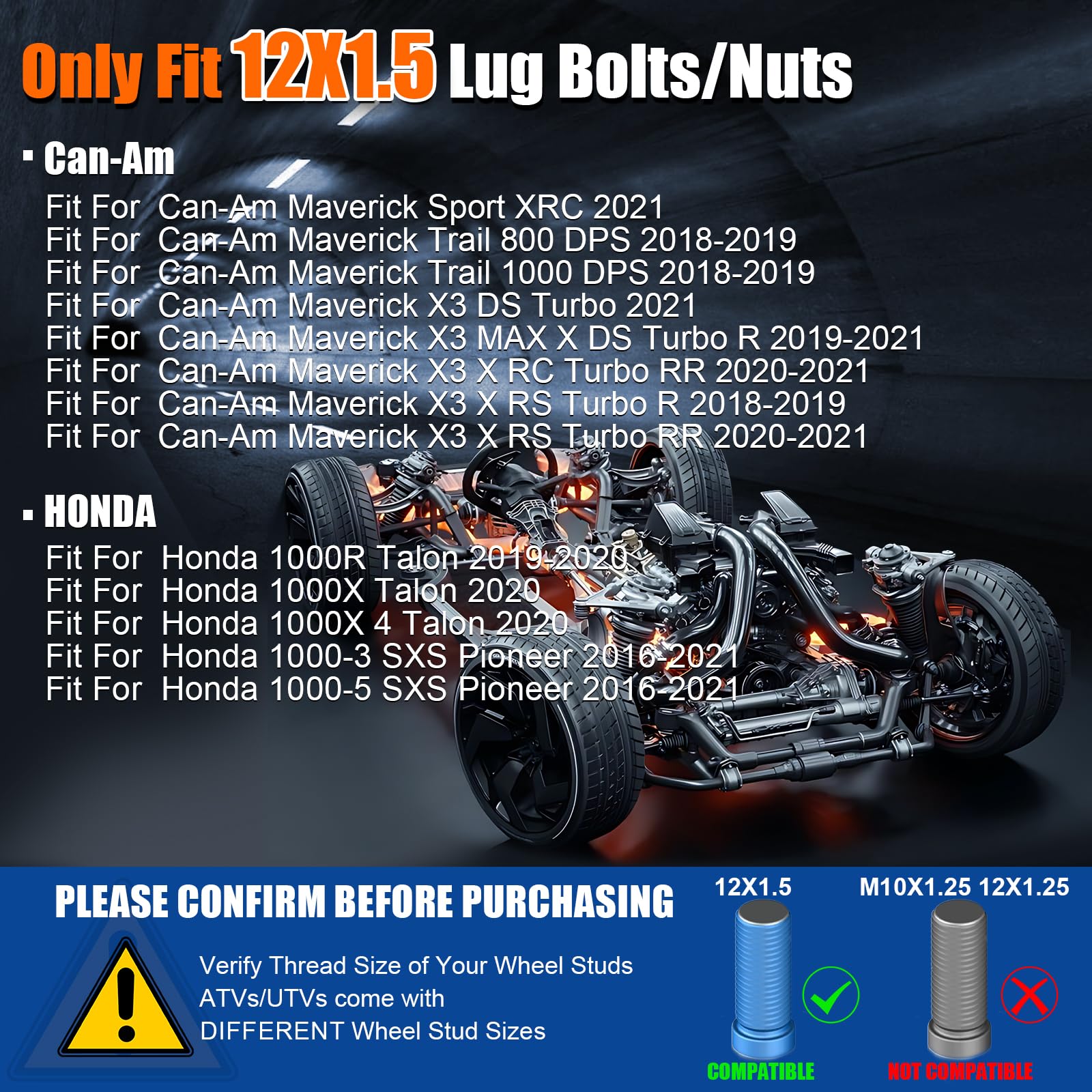 GAsupply 1'' 4x137 Wheel Spacers ATV 12x1.5 Studs Fit for Can-Am Maverick Honda 1000R 1000X 1000-3 1000-5, 25mm 4 Lug 4x137mm Wh